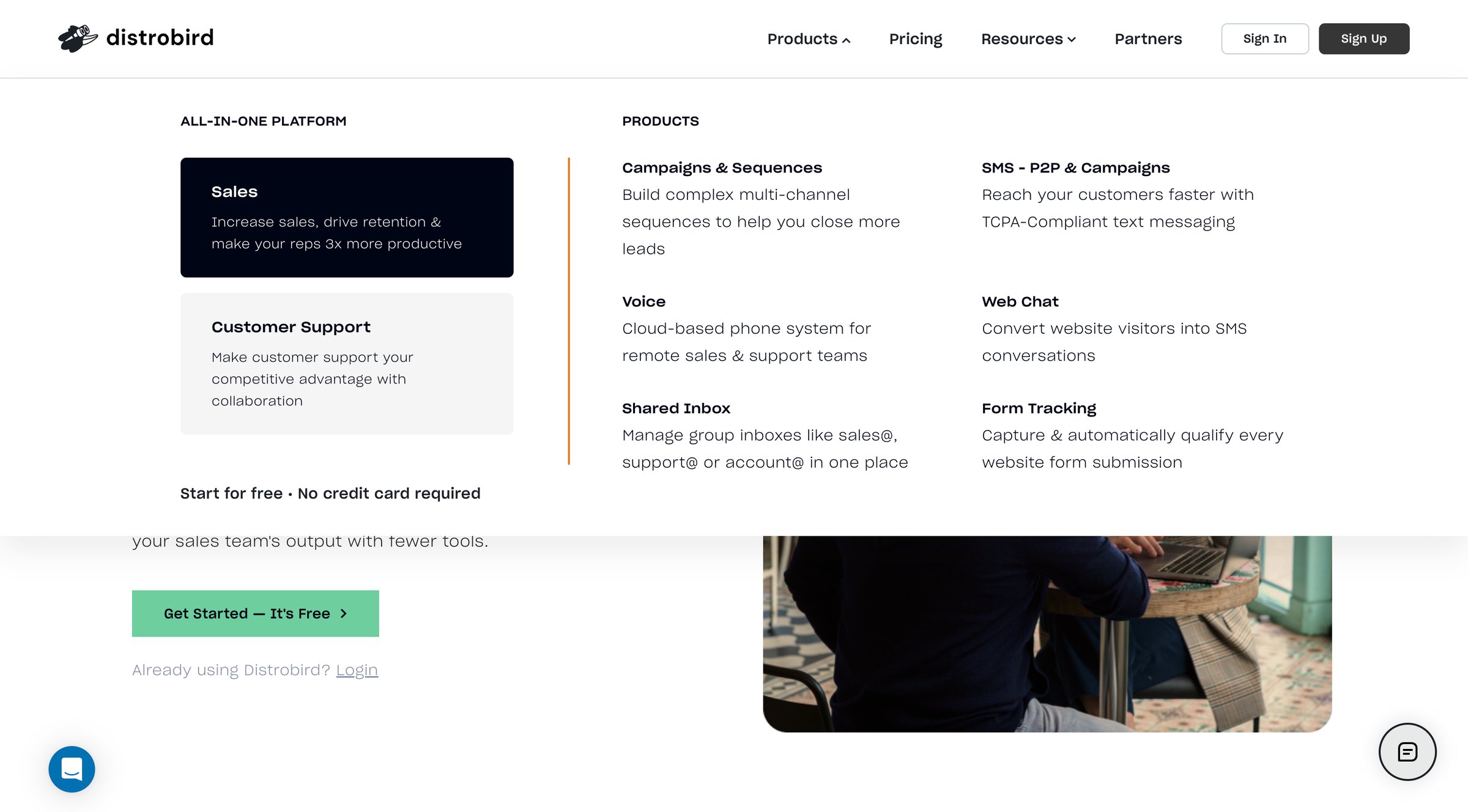 Distrobird - 1 Cold Email Software With Built-in Dialer | Shared Inbox screen