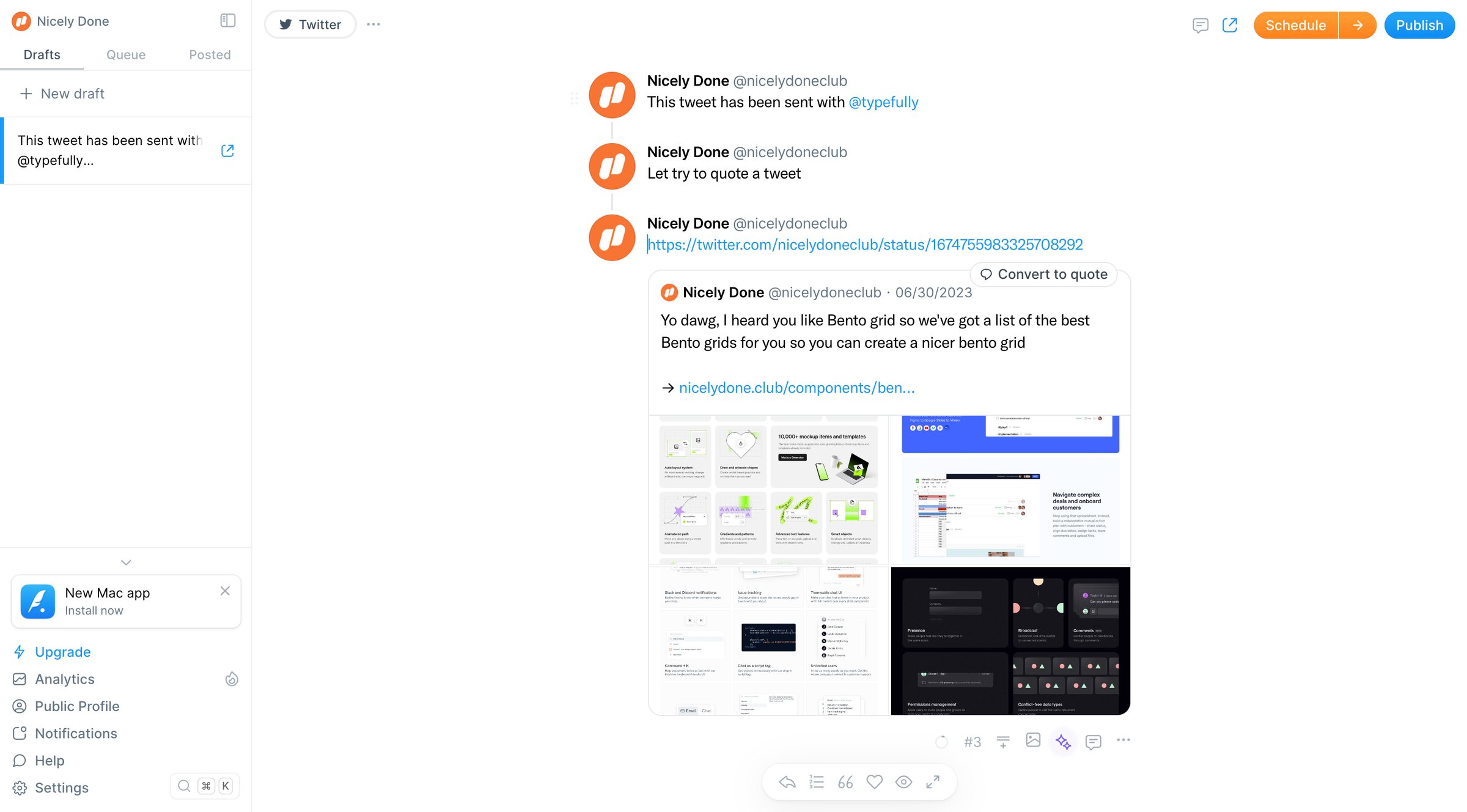 Typefully screen
