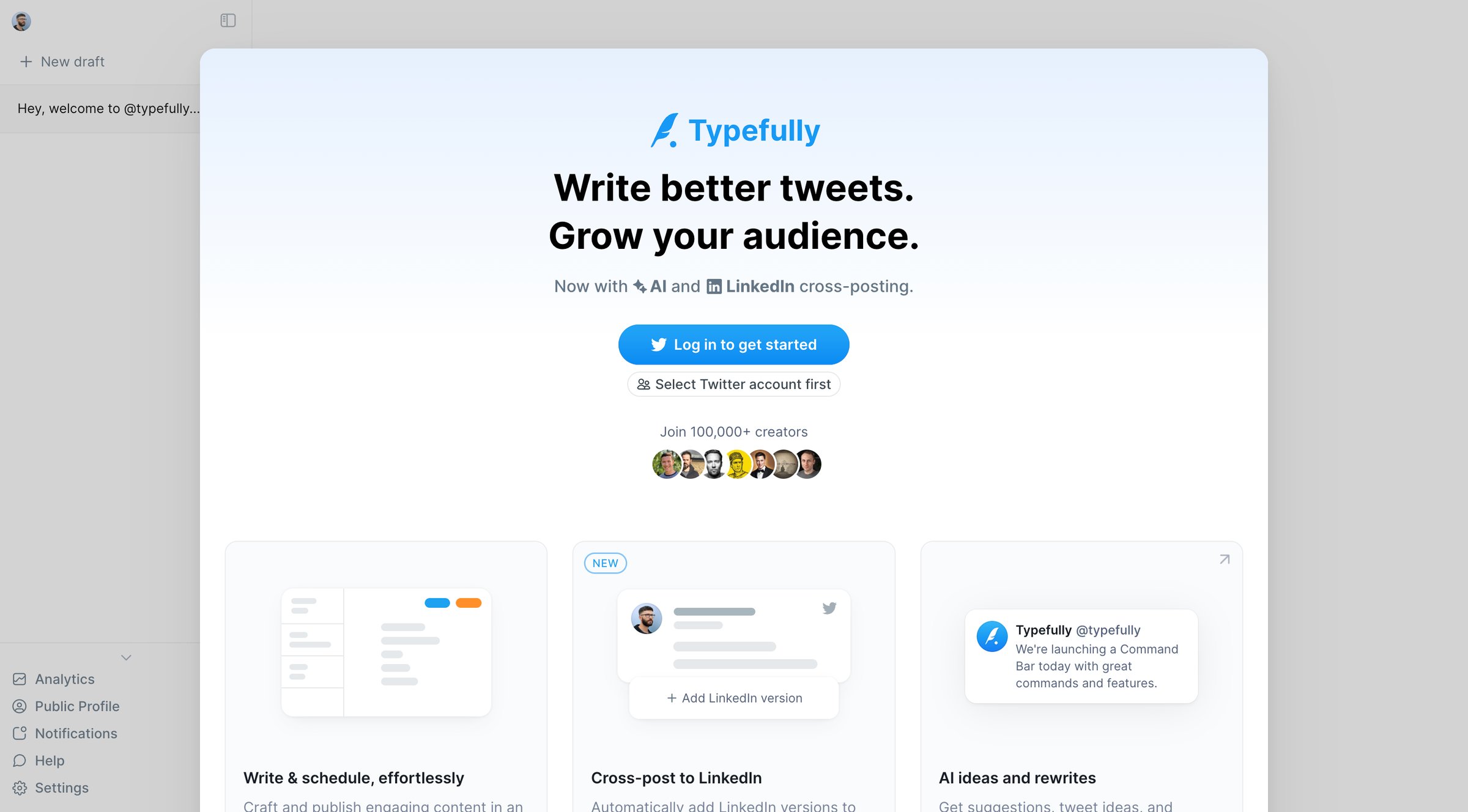 Typefully - Typefully - Twitter Thread Maker | Analytics screen