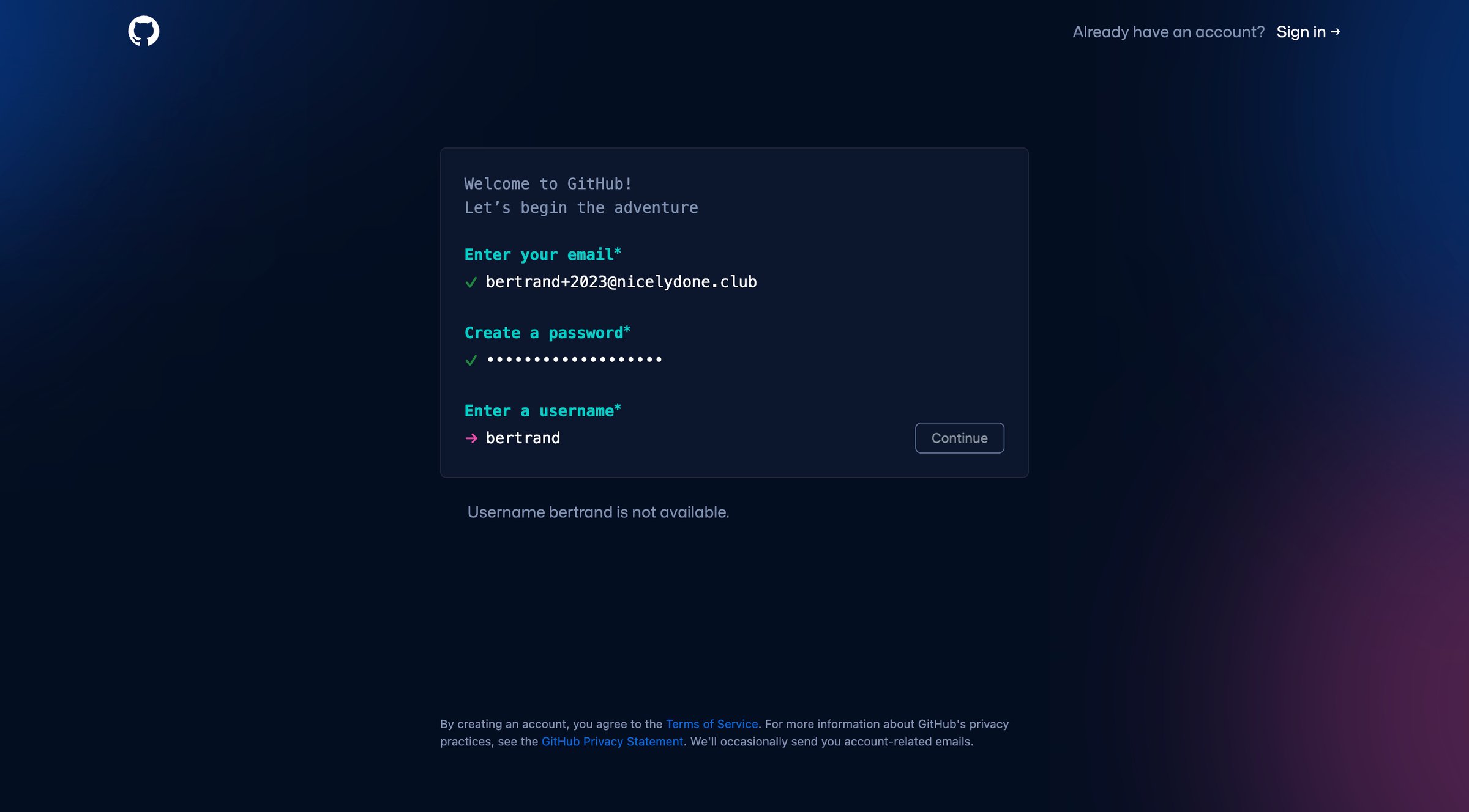 Github - Join GitHub · GitHub screen