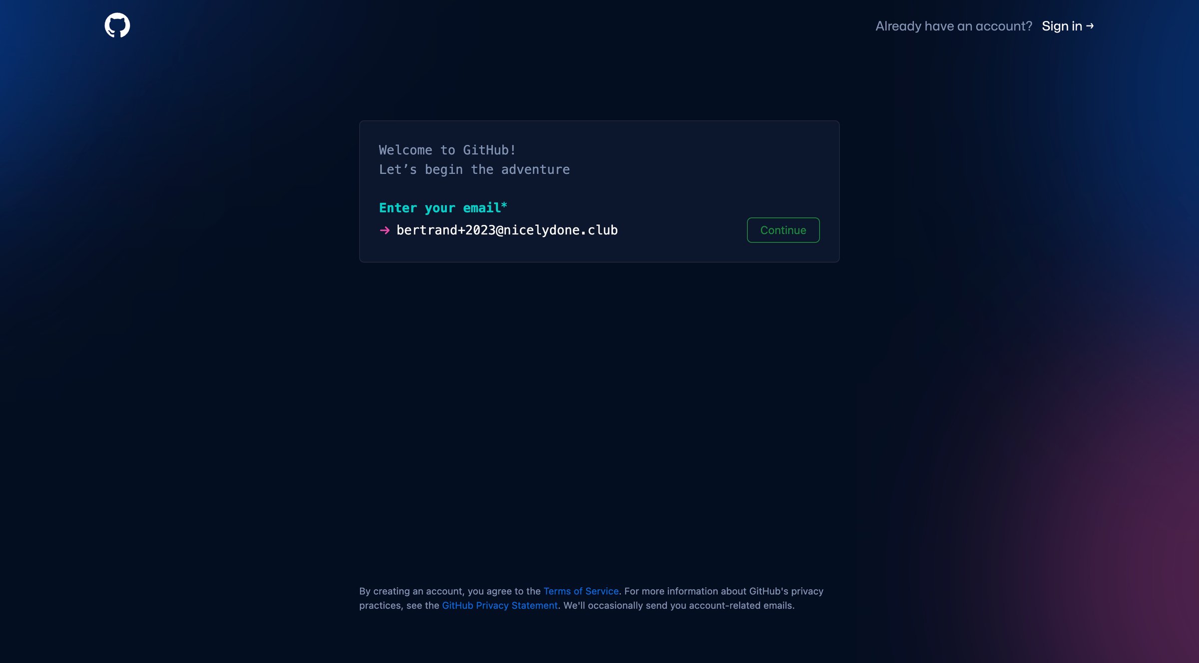 Github - Join GitHub · GitHub screen