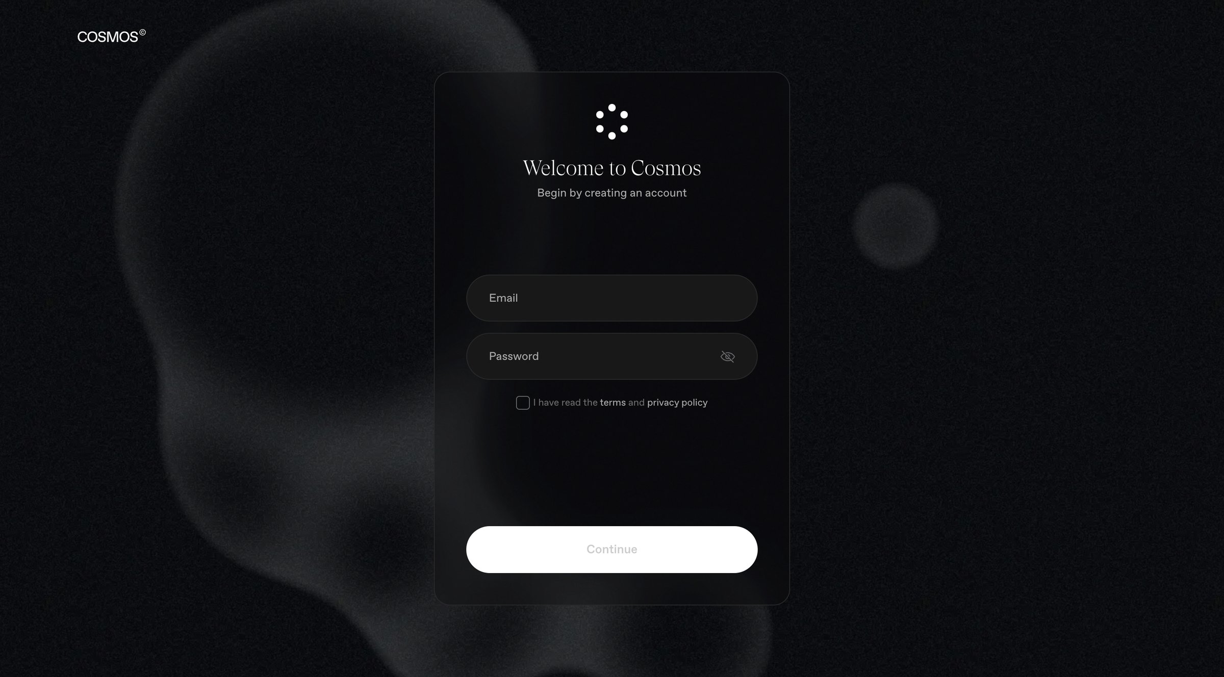 Cosmos - Cosmos - Onboarding screen