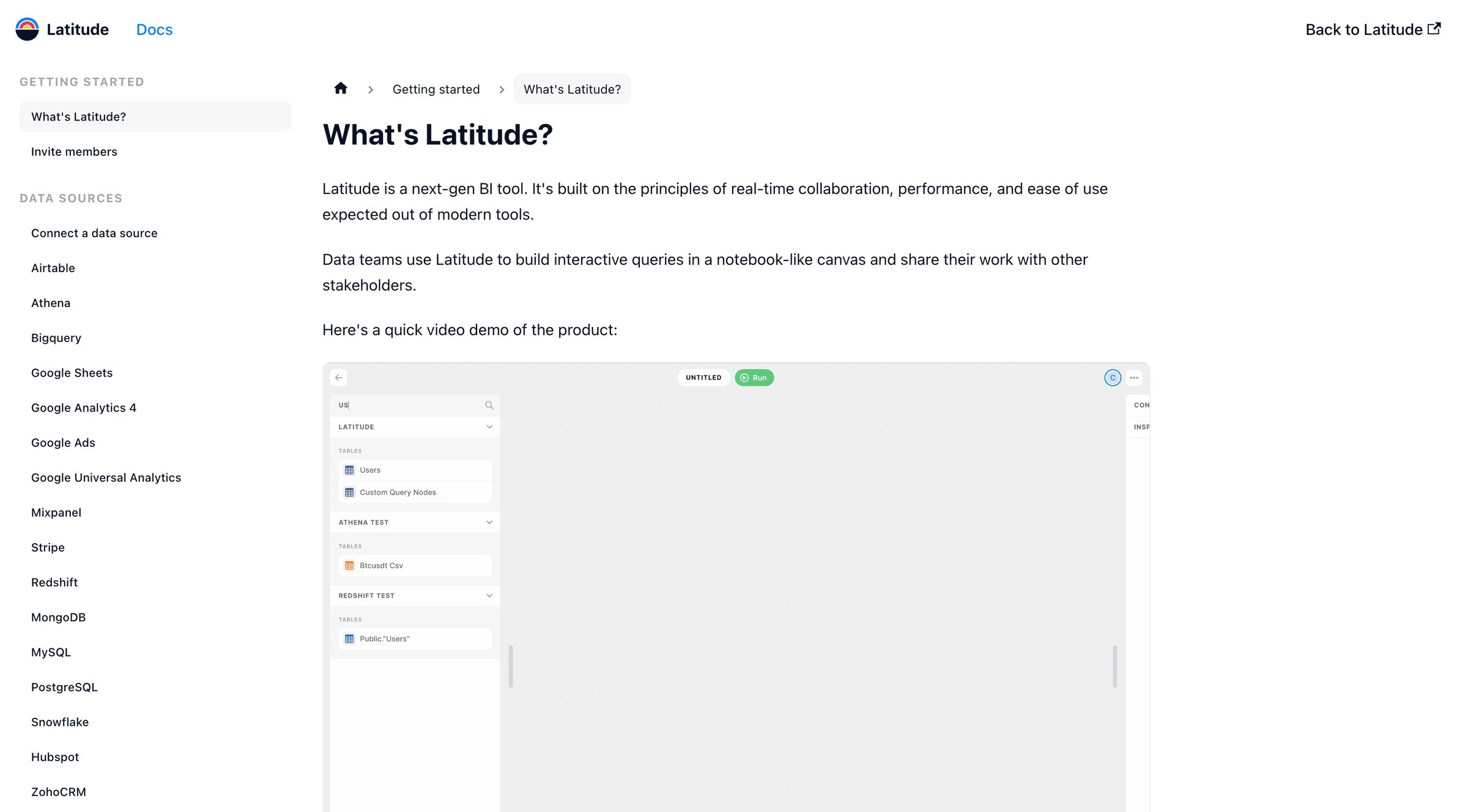 Latitude - Whats Latitude | Latitude Docs screen