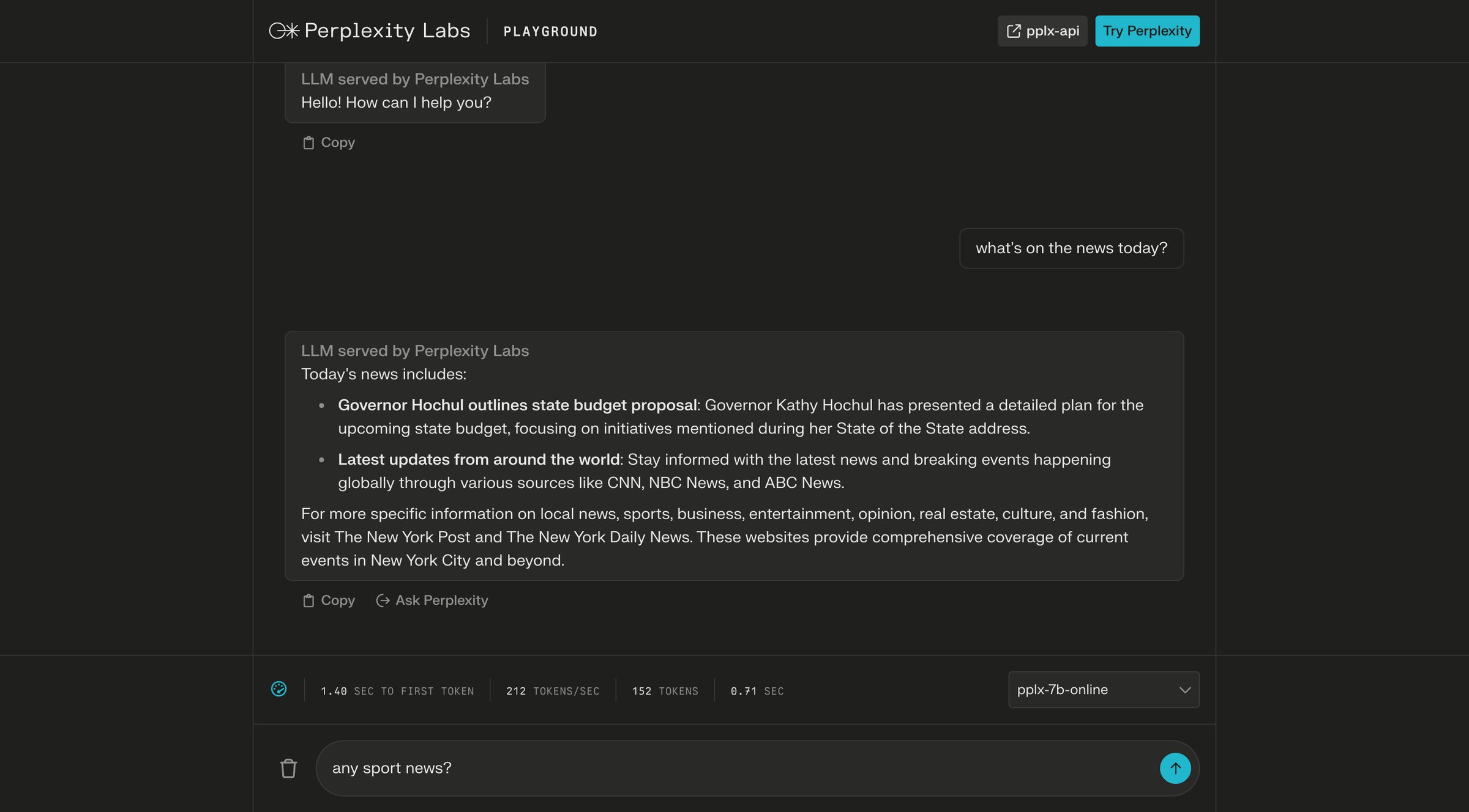 Perplexity - Perplexity Labs screen