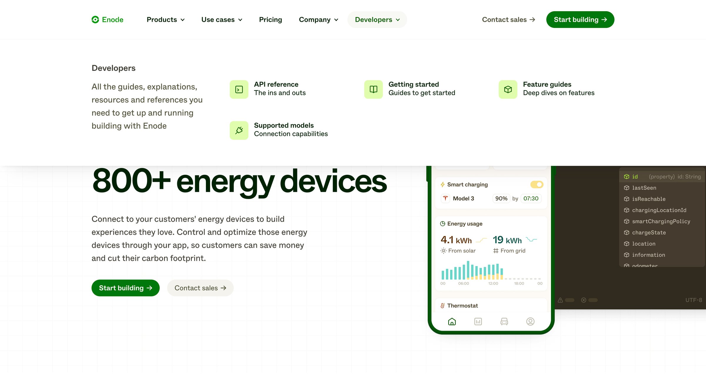 Enode - Enode One integration, connect to 800+ energy devices screen