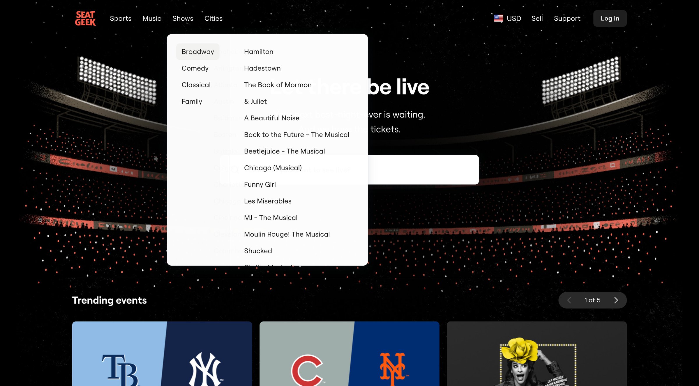SeatGeek - SeatGeek | Your Ticket to Sports Games, Concerts Live Shows so Fa screen