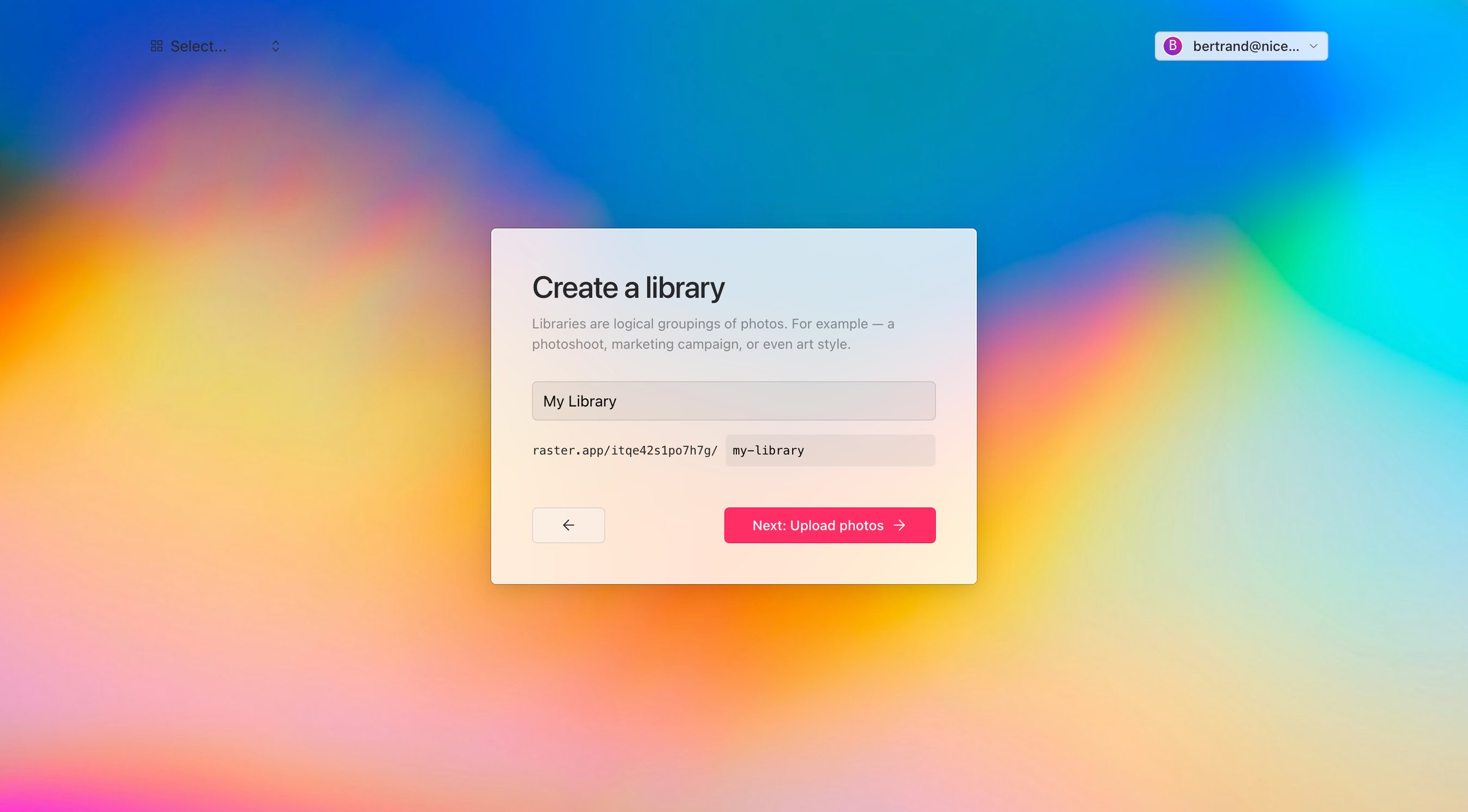 Raster - Create your Organizations first library screen
