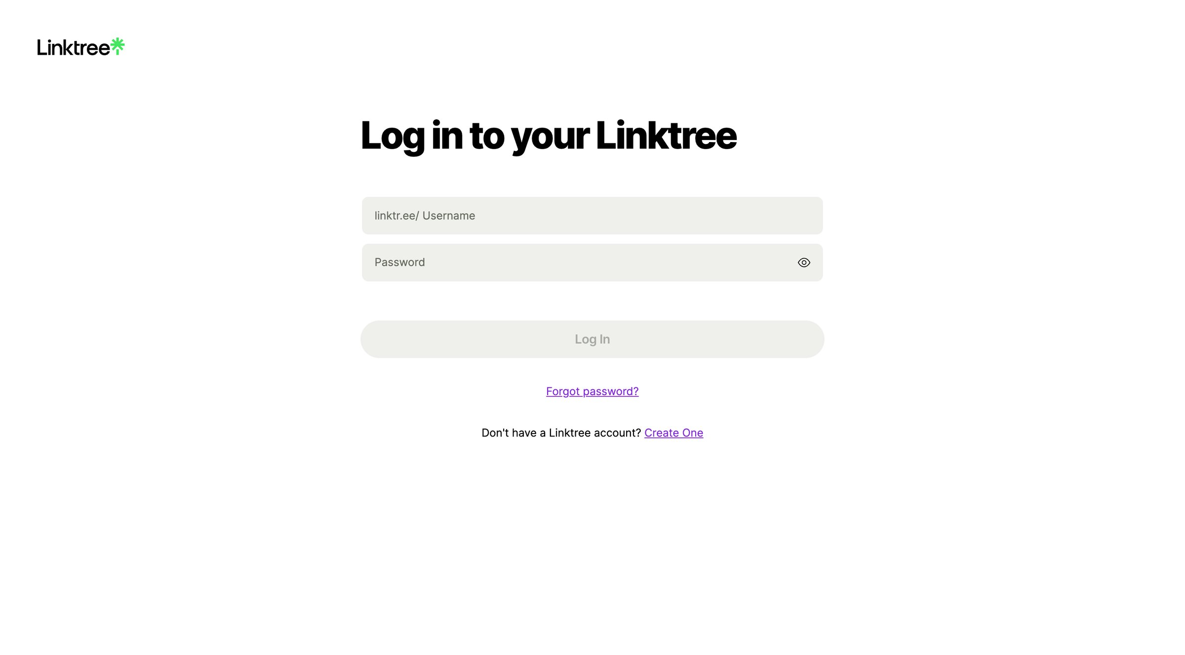 Linktree screen