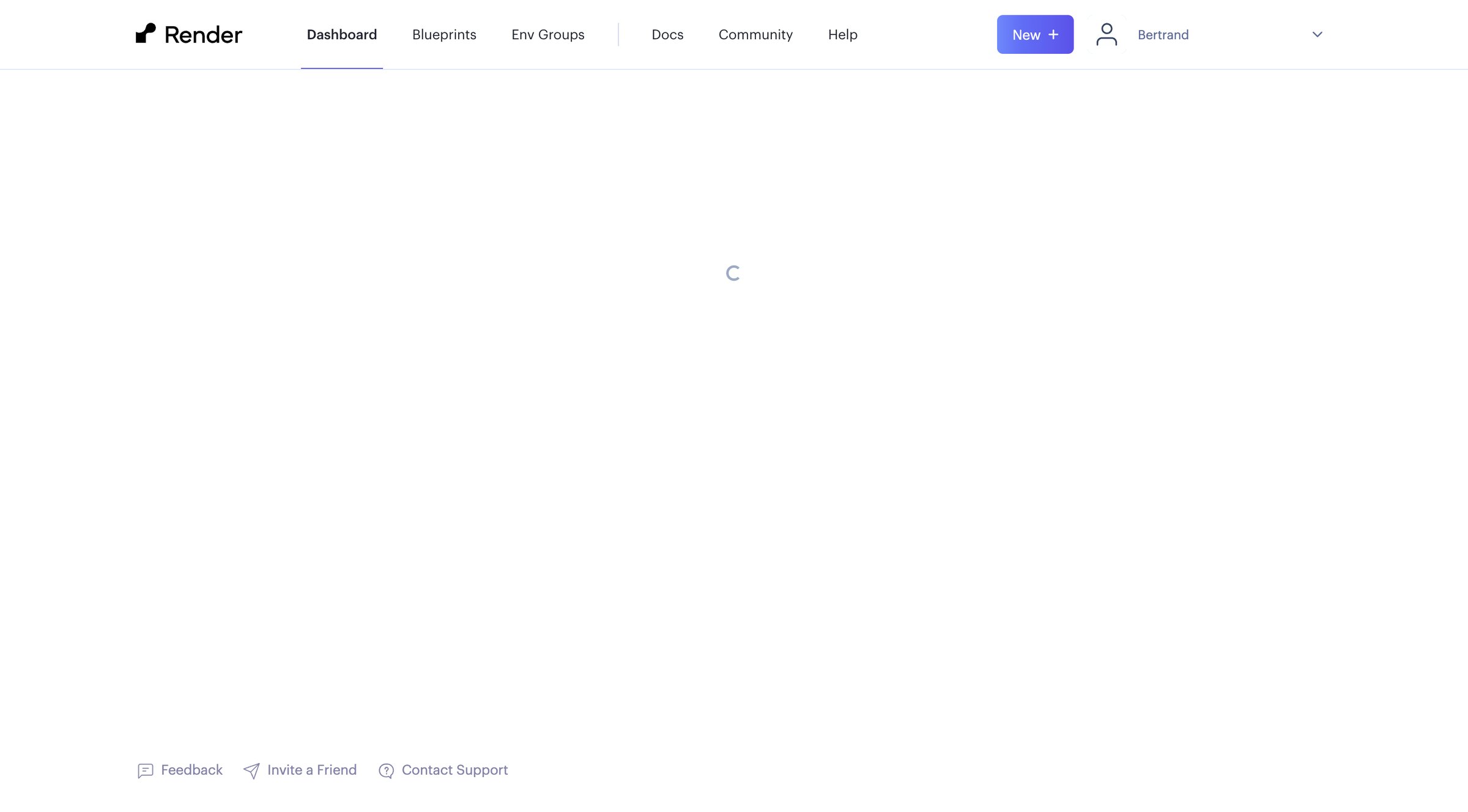 Render - Render Dashboard screen