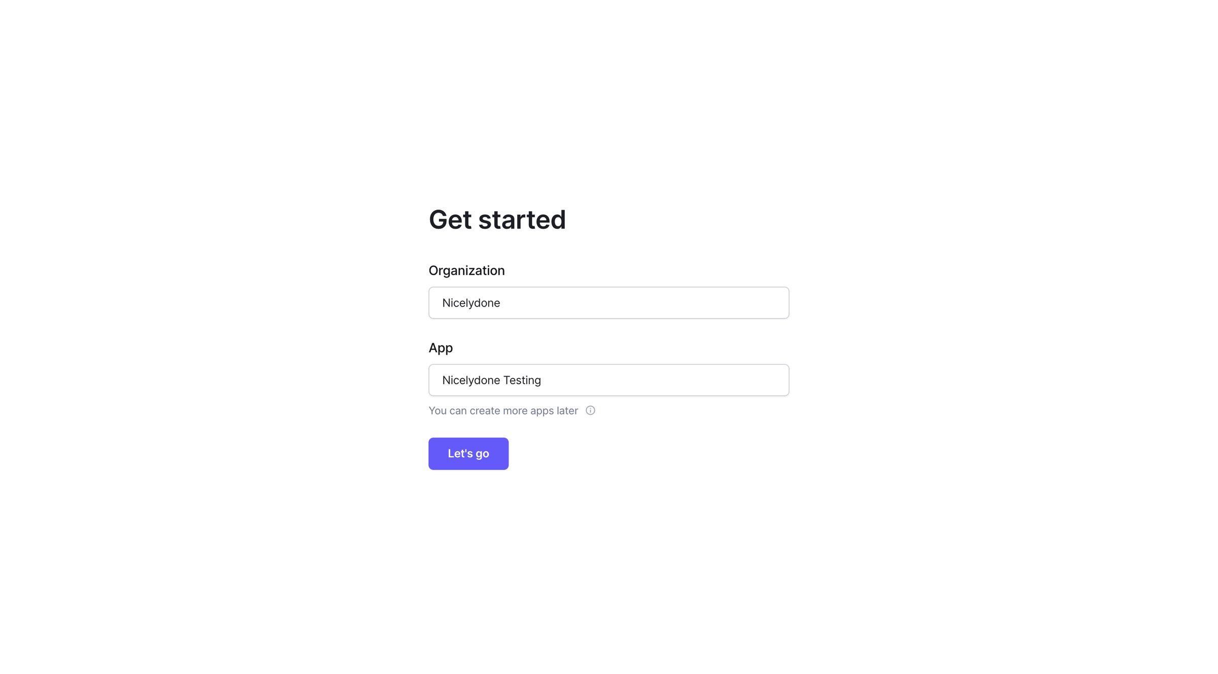 Bucket - Get Started screen
