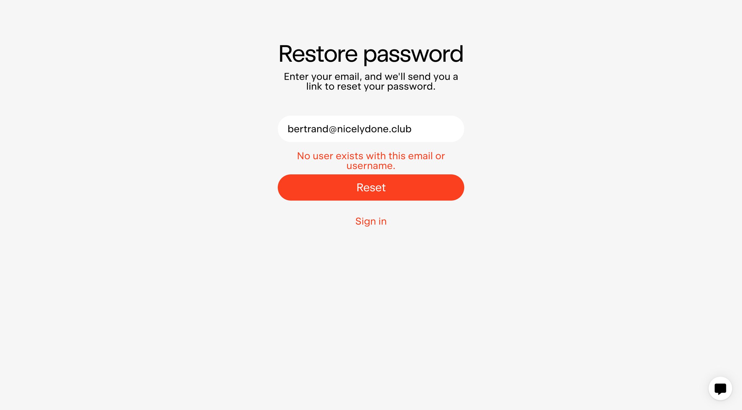 Exactly - Forgot password - Exactly.ai screen