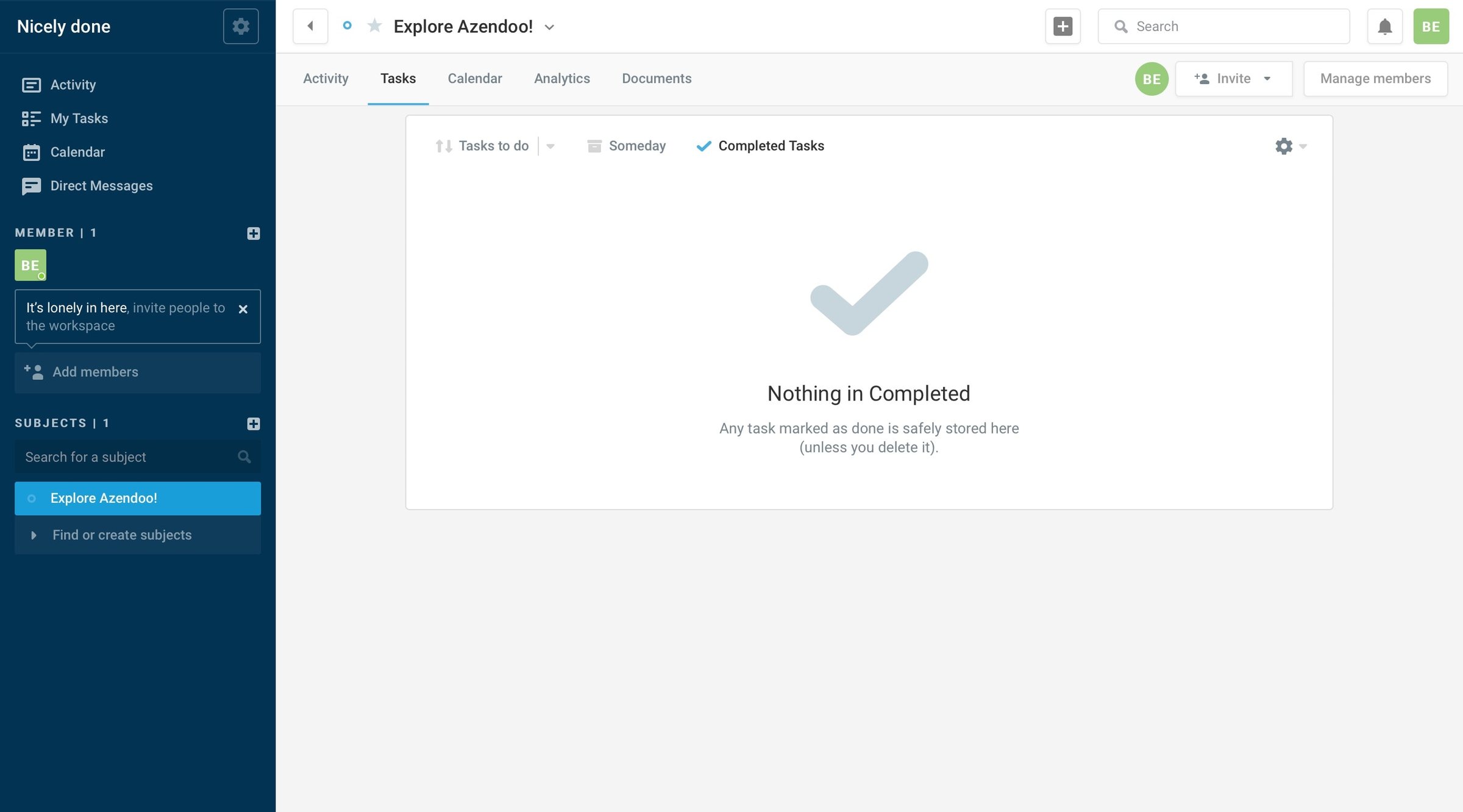Azendoo - Empty state screen