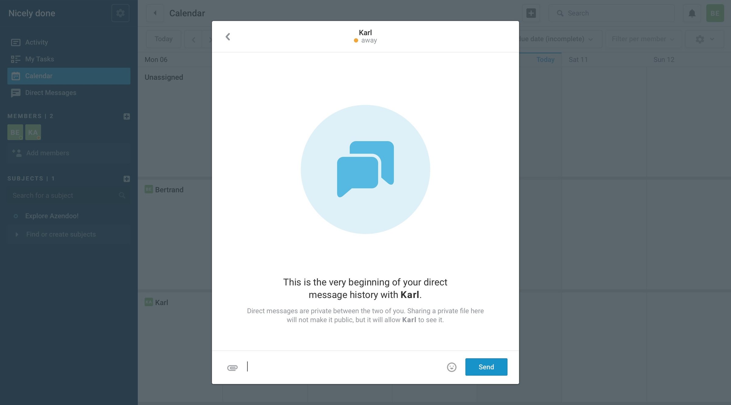 Messaging from Azendoo