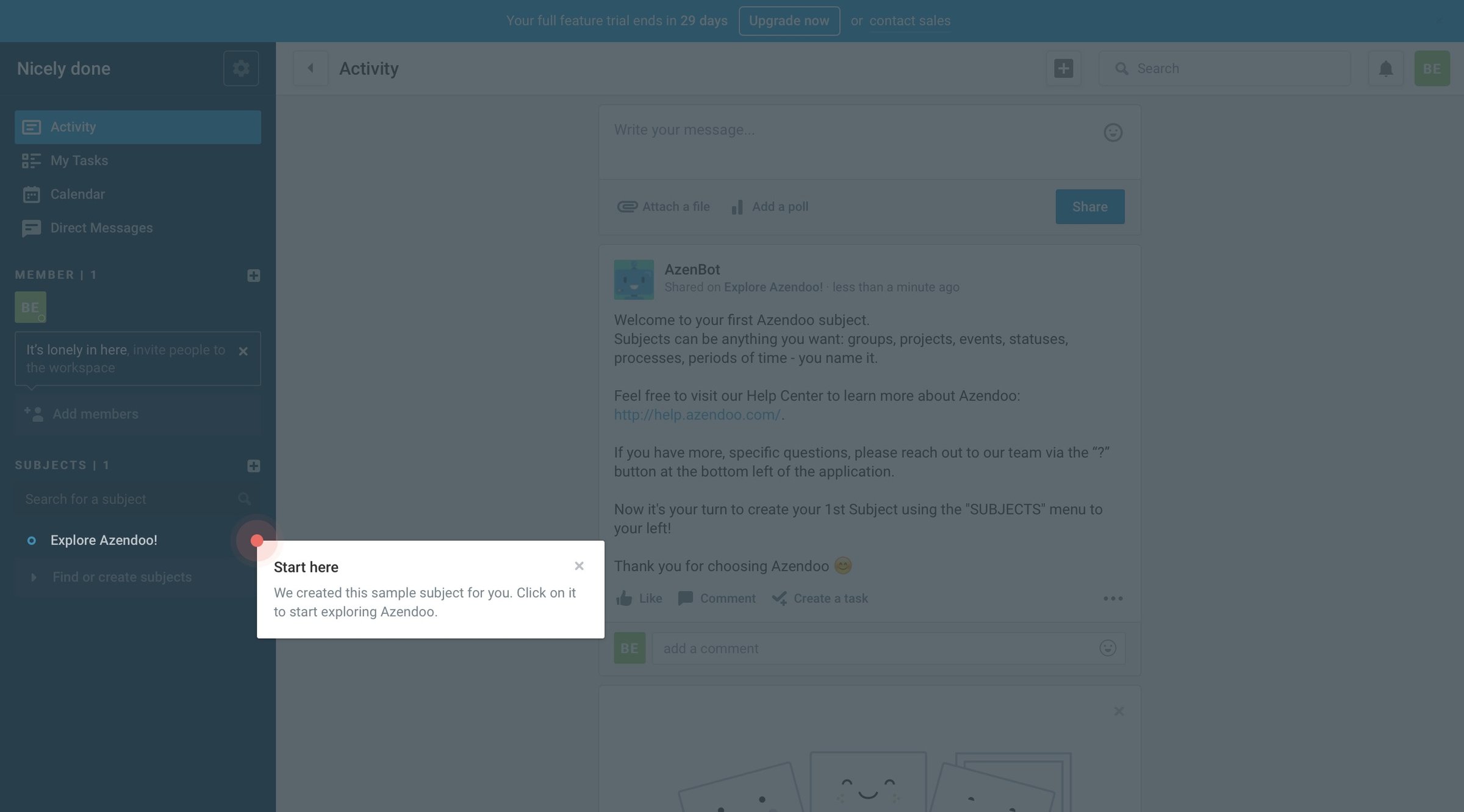 Azendoo - Onboarding screen