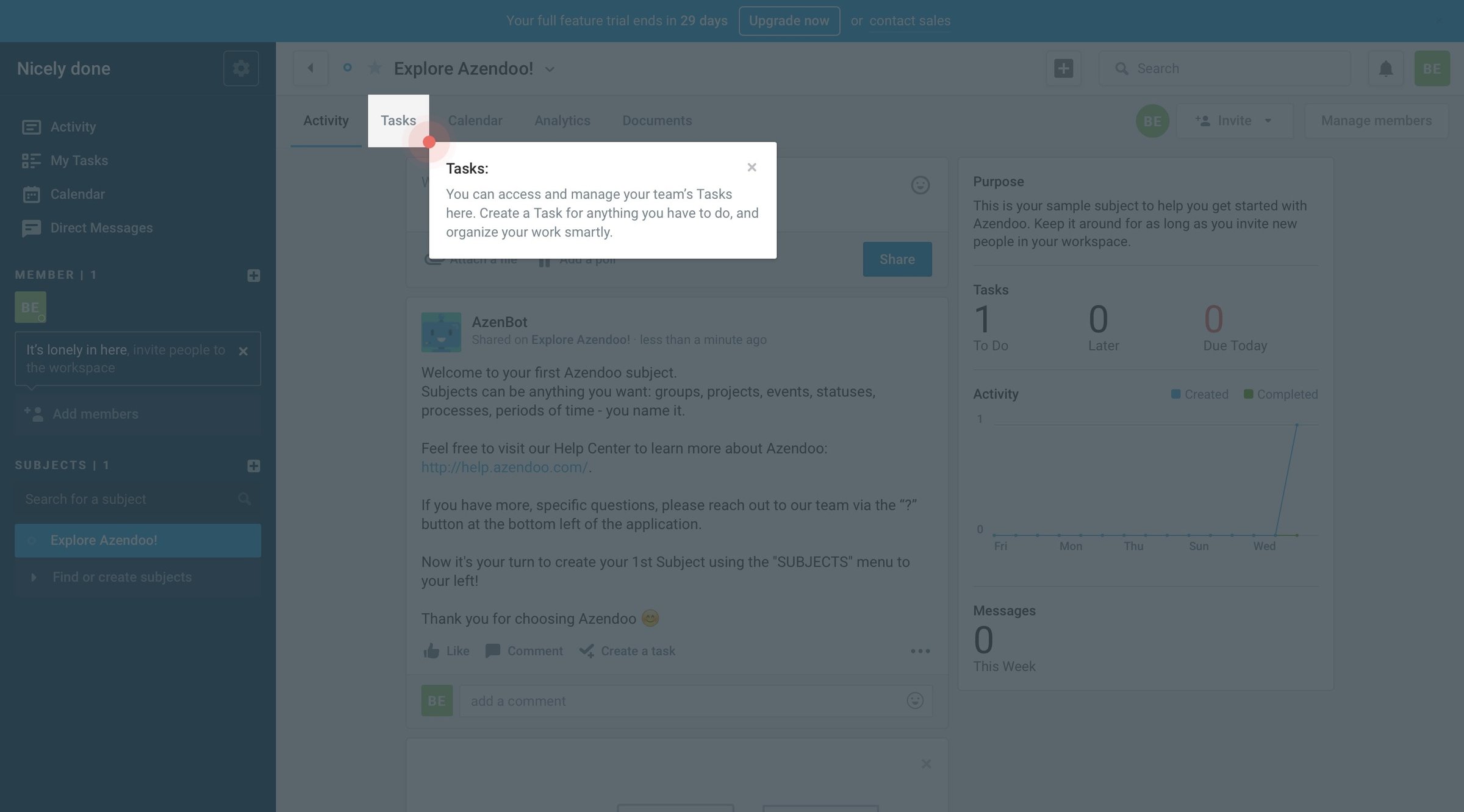 Azendoo - Onboarding screen
