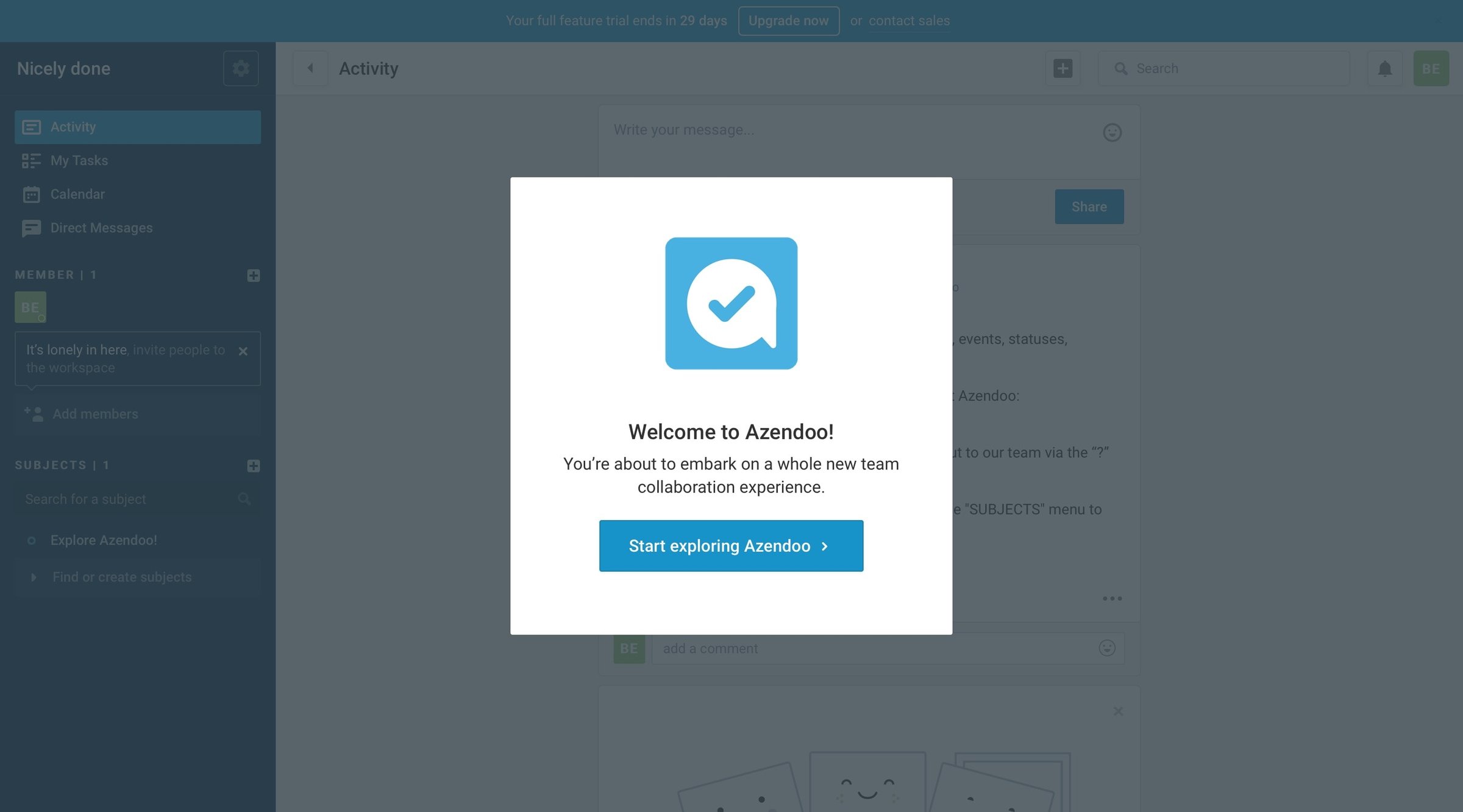 Azendoo - Onboarding screen