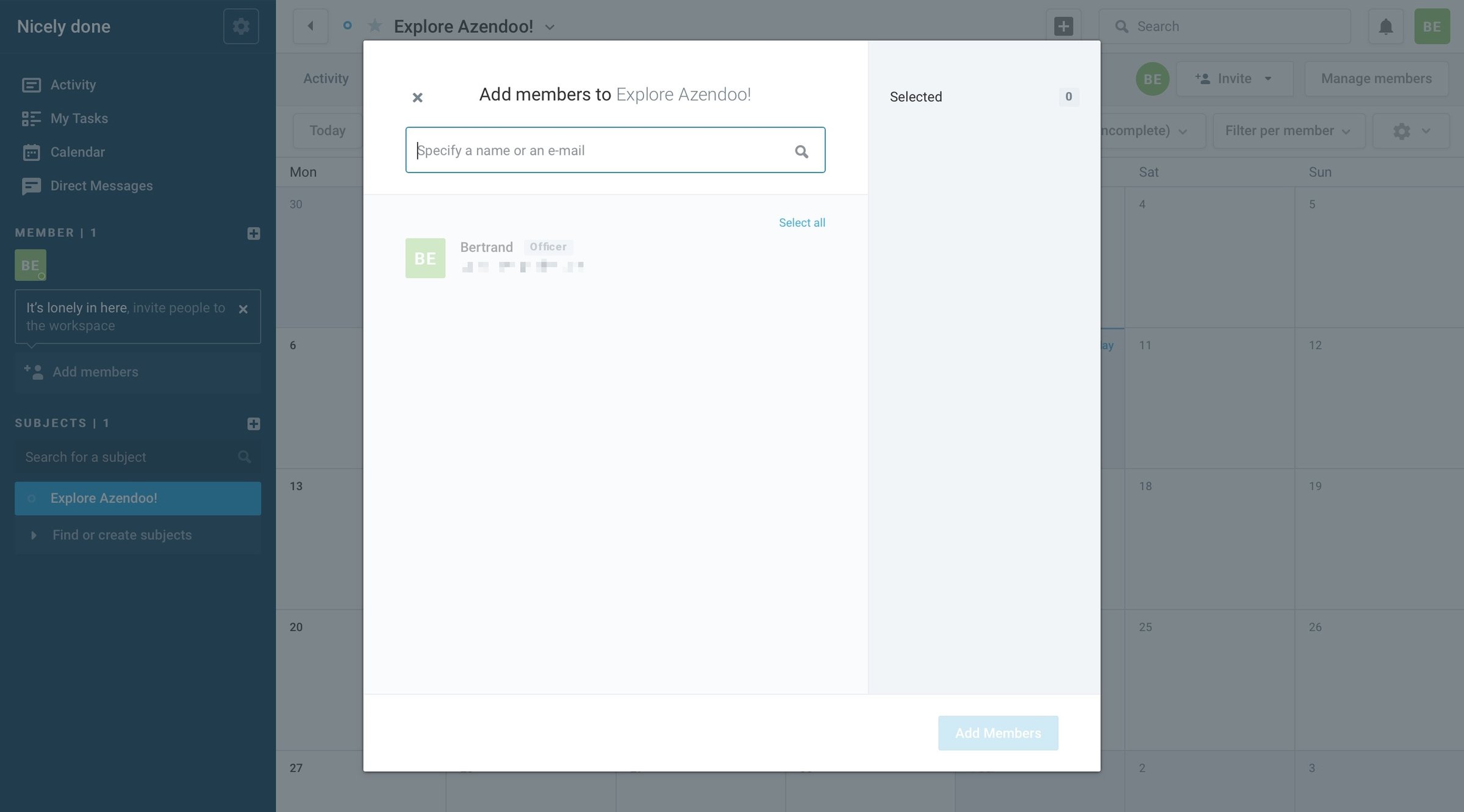 Azendoo - Team screen