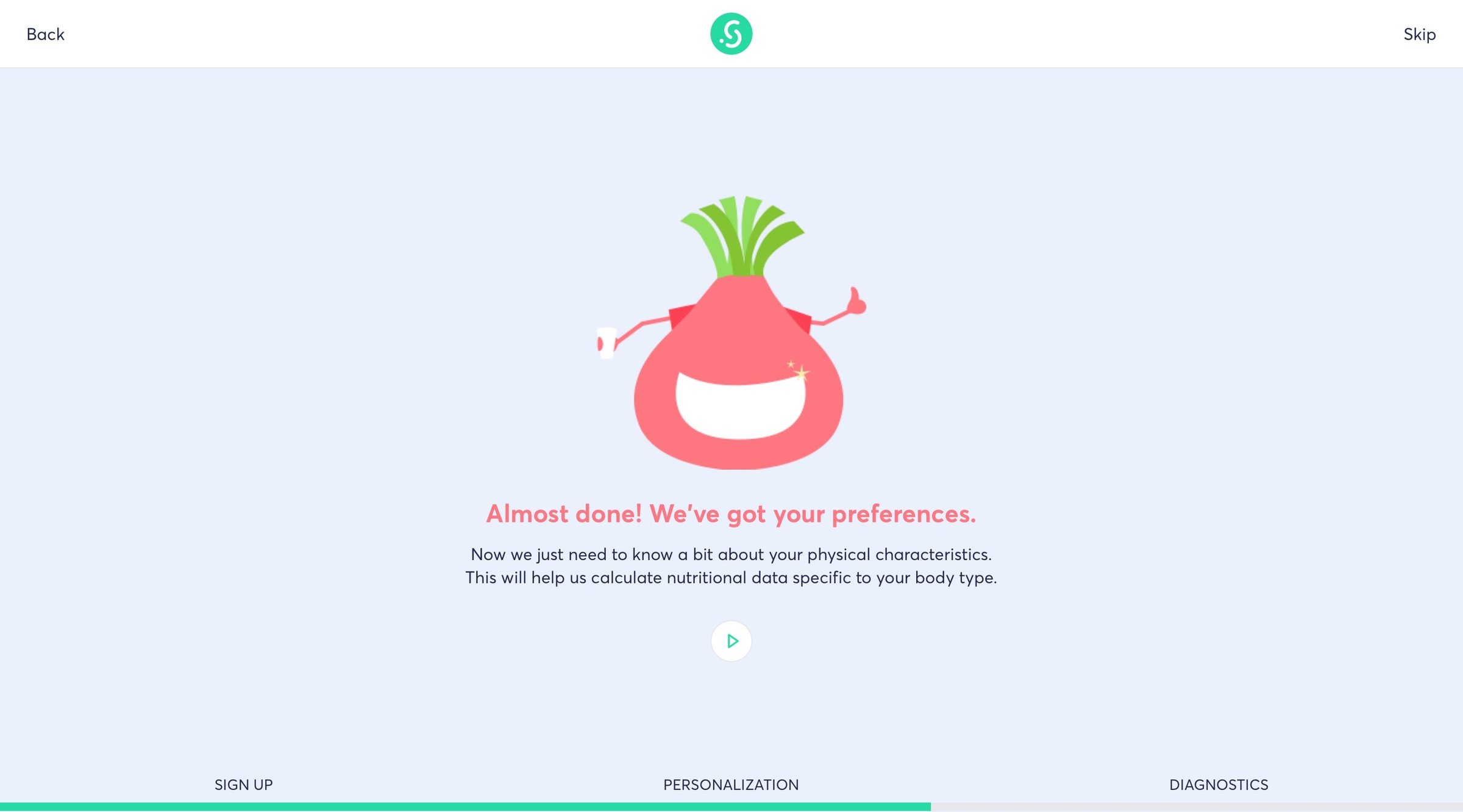Sage project - Onboarding screen