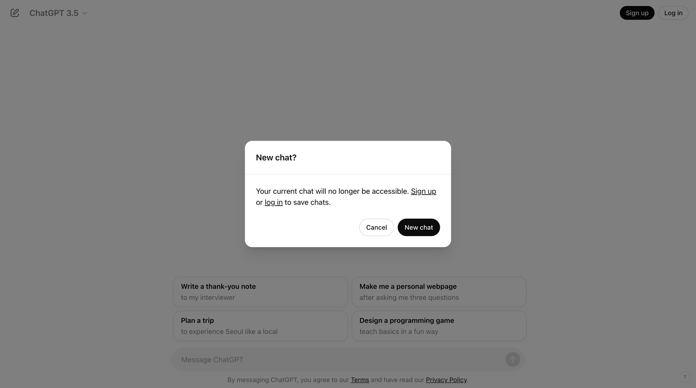 ChatGPT screen