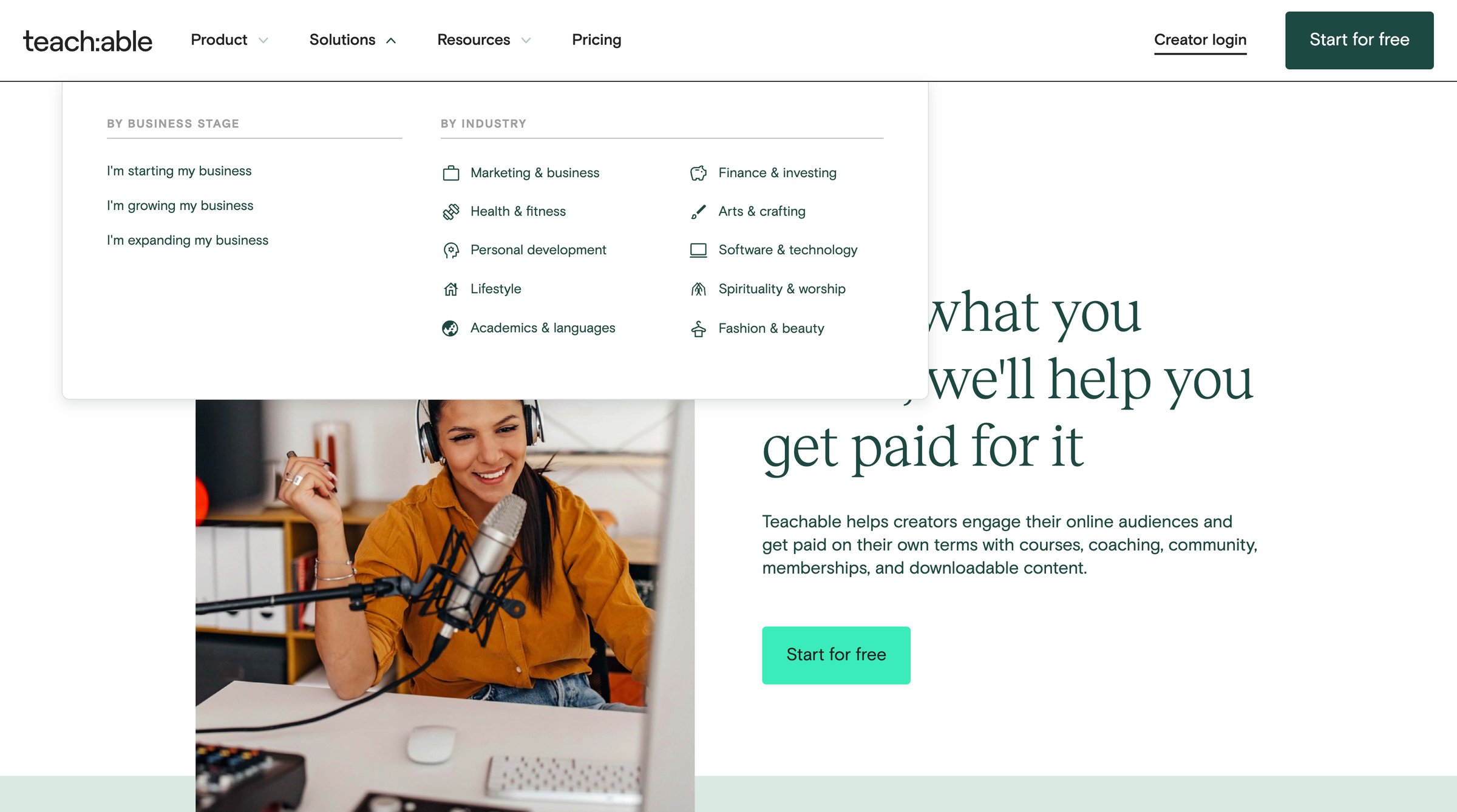 Teachable - Teachable Sell Courses, Coaching and Digital Downloads screen