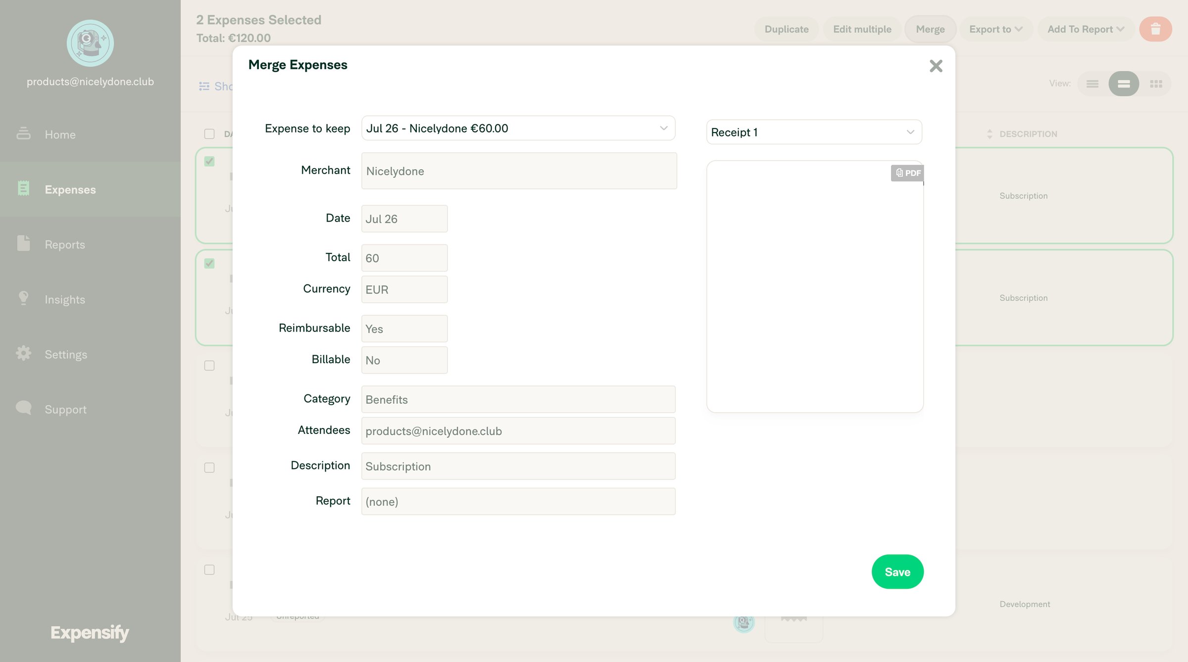 Expensify - Expensify - Expenses screen