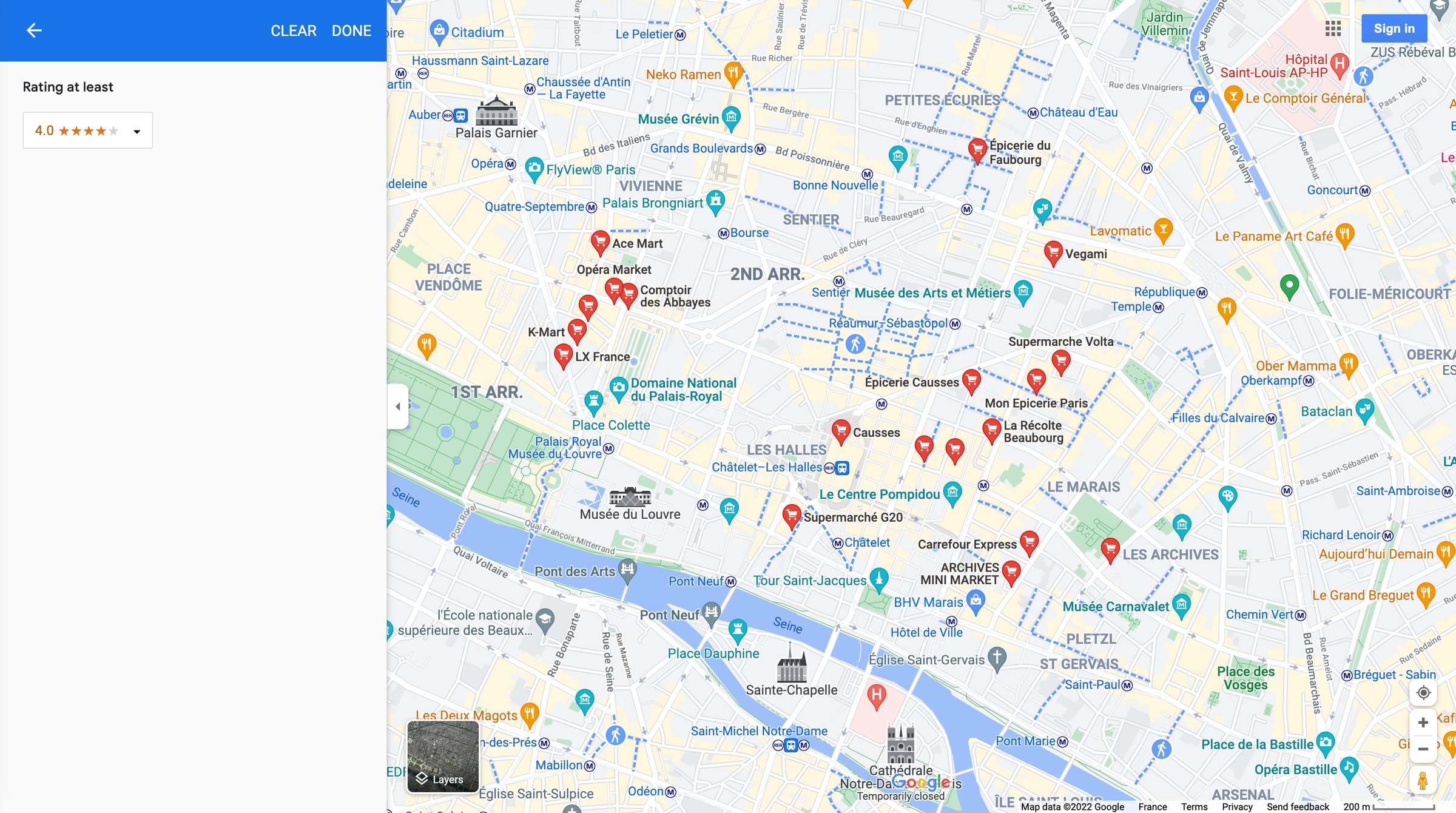 Google maps - Groceries - Google Maps screen