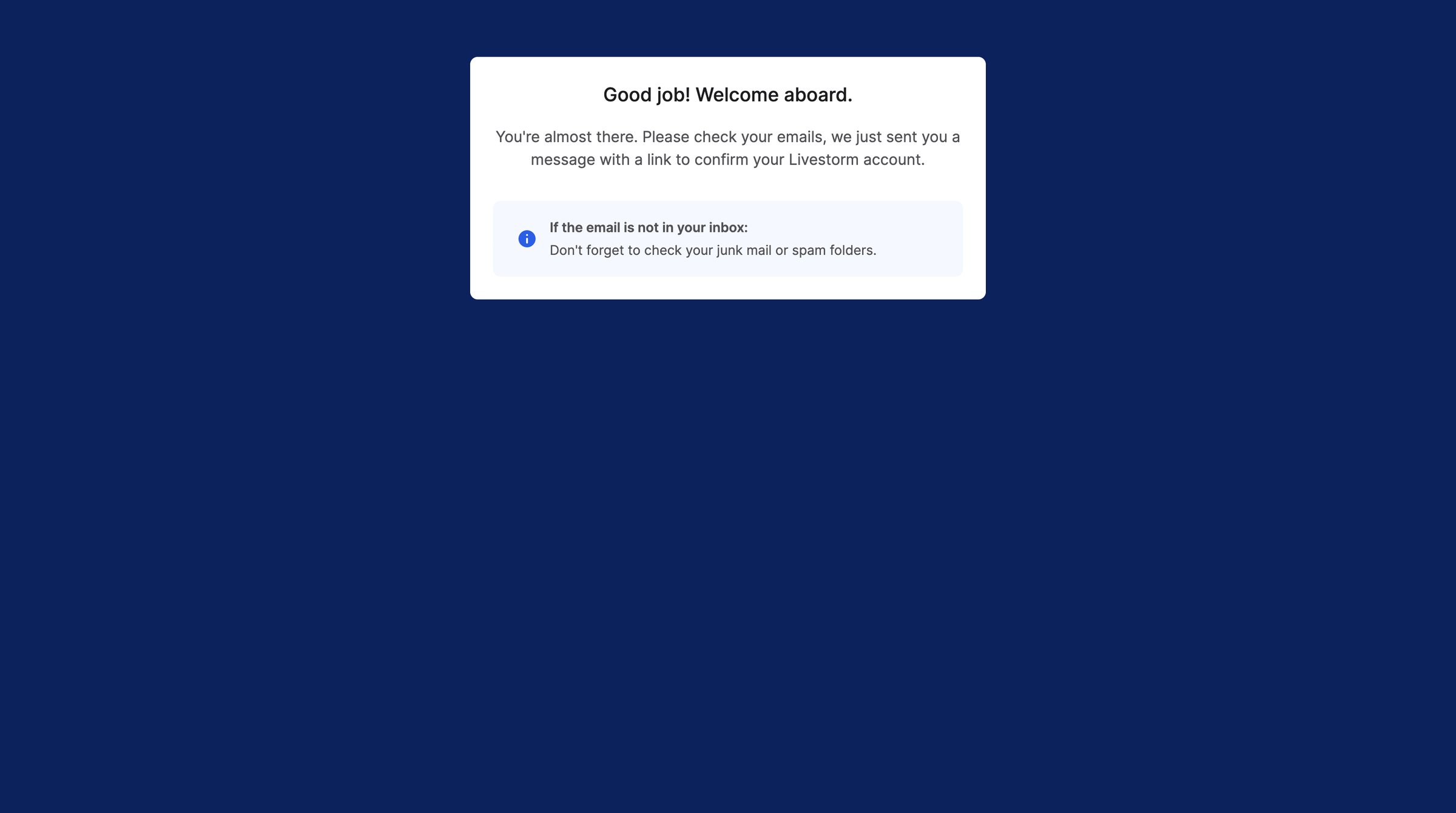 Livestorm - Dashboard | Livestorm screen