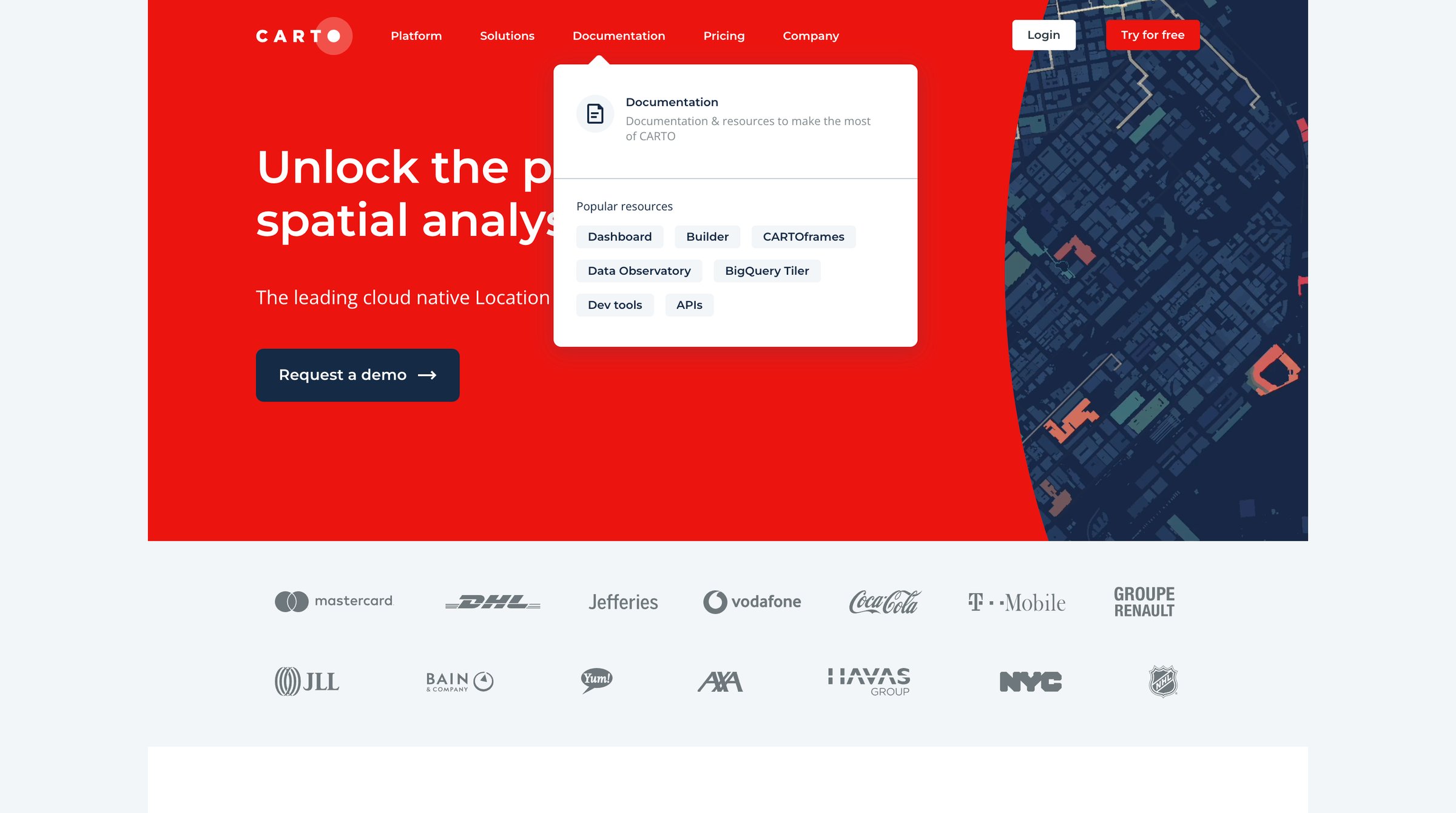 Carto - CARTO | Location Intelligence GIS for Cloud Natives screen