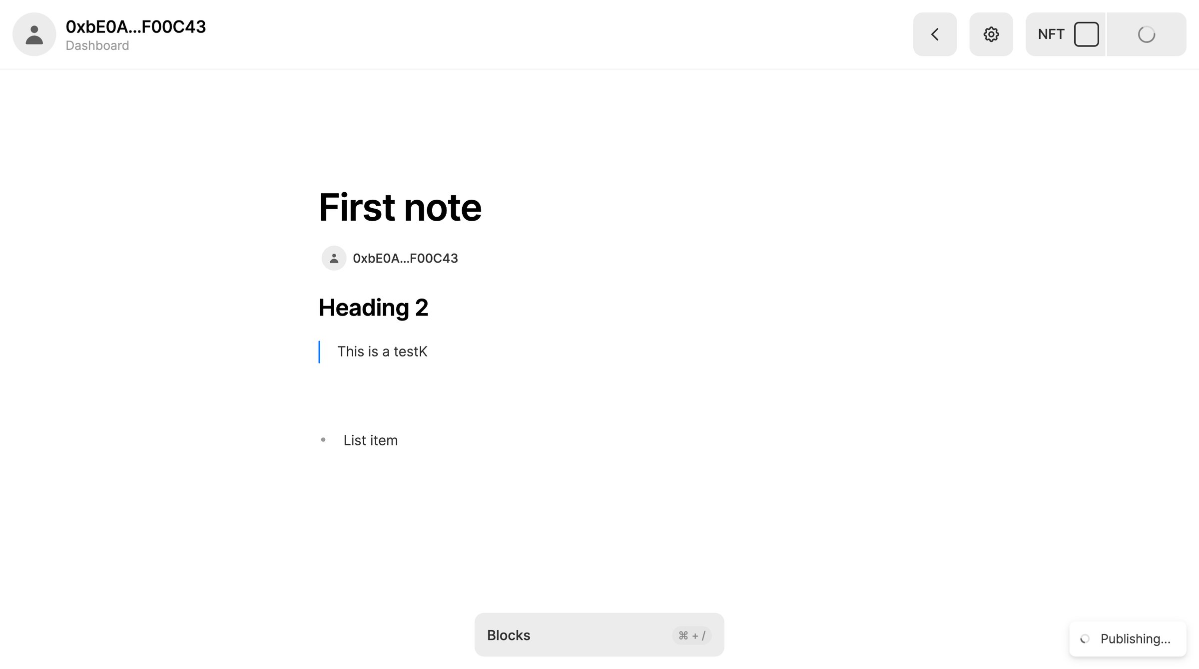 Mirror - Write – Dashboard – Mirror screen