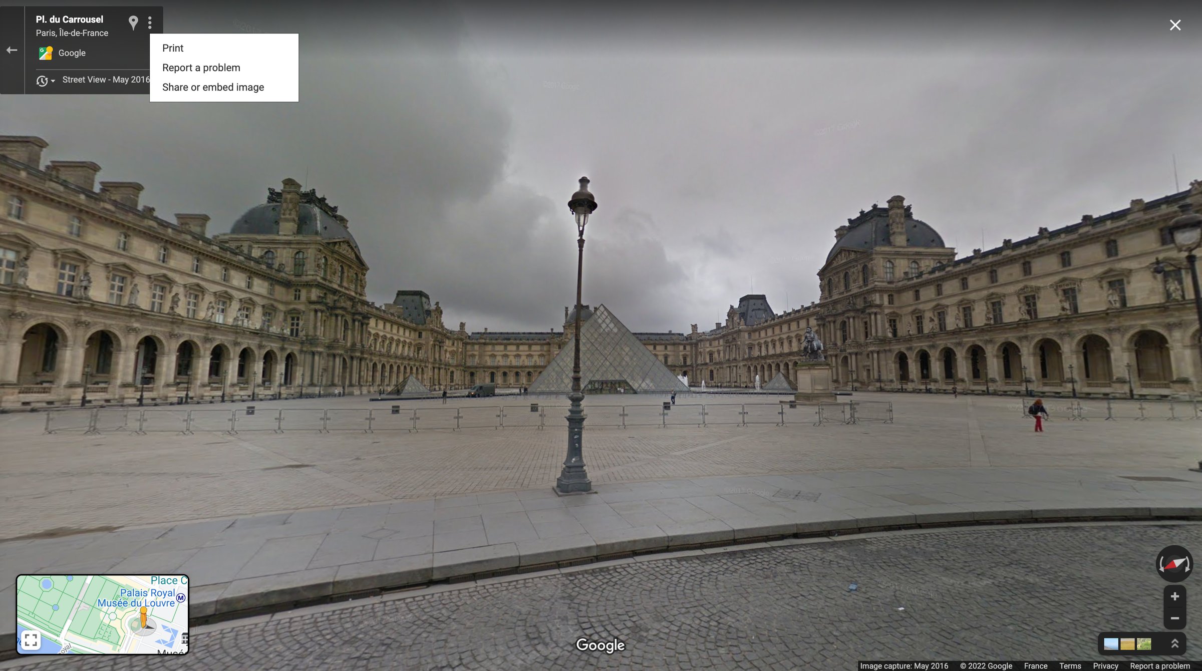 Google maps - Pl. du Carrousel - Google Maps screen