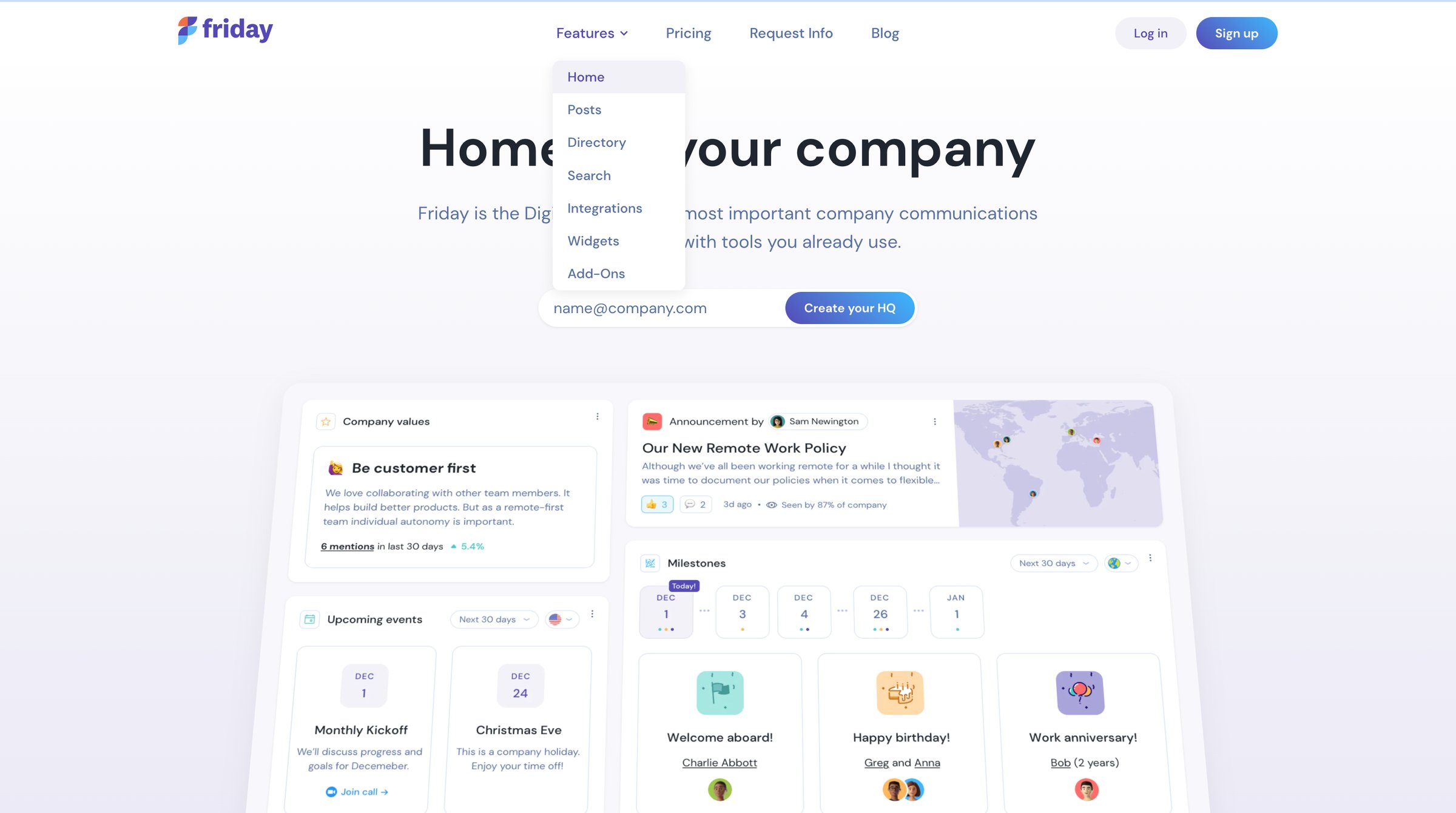 Friday - The Digital HQ for working from anywhere | Friday.app screen