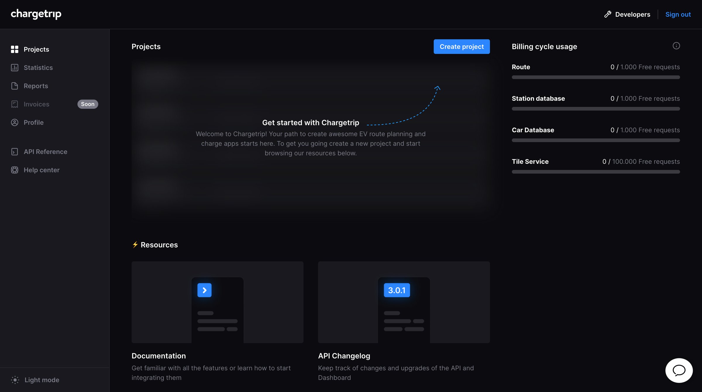 Chargetrip - Chargetrip - Projects screen