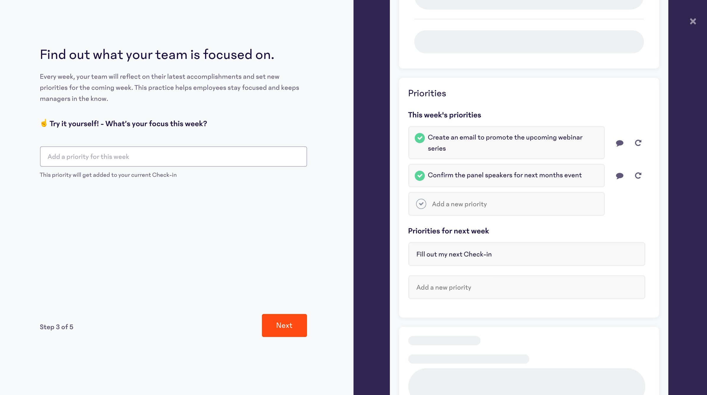 15Five - Onboarding · 15Five screen