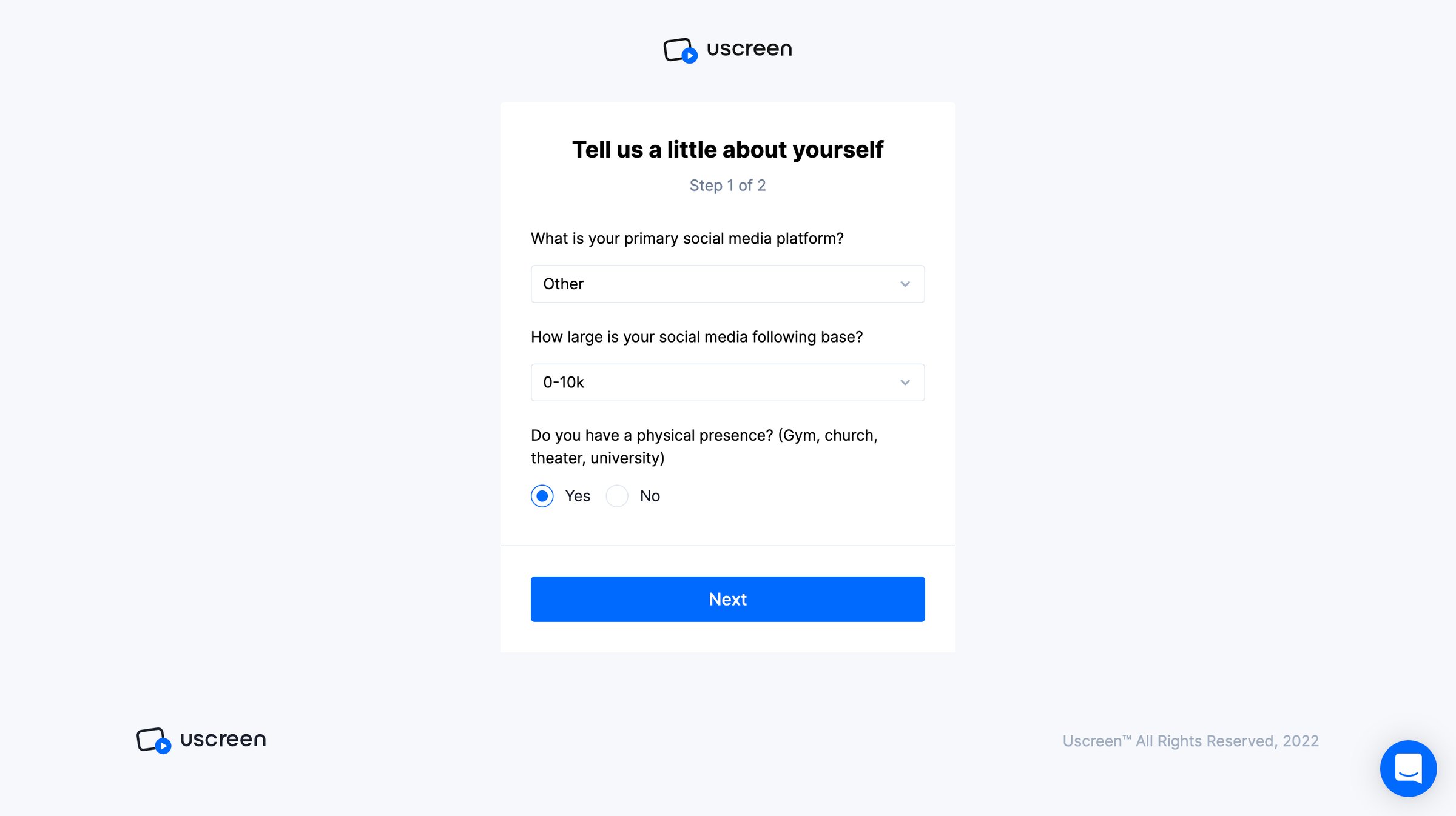 Uscreen - Admin area screen