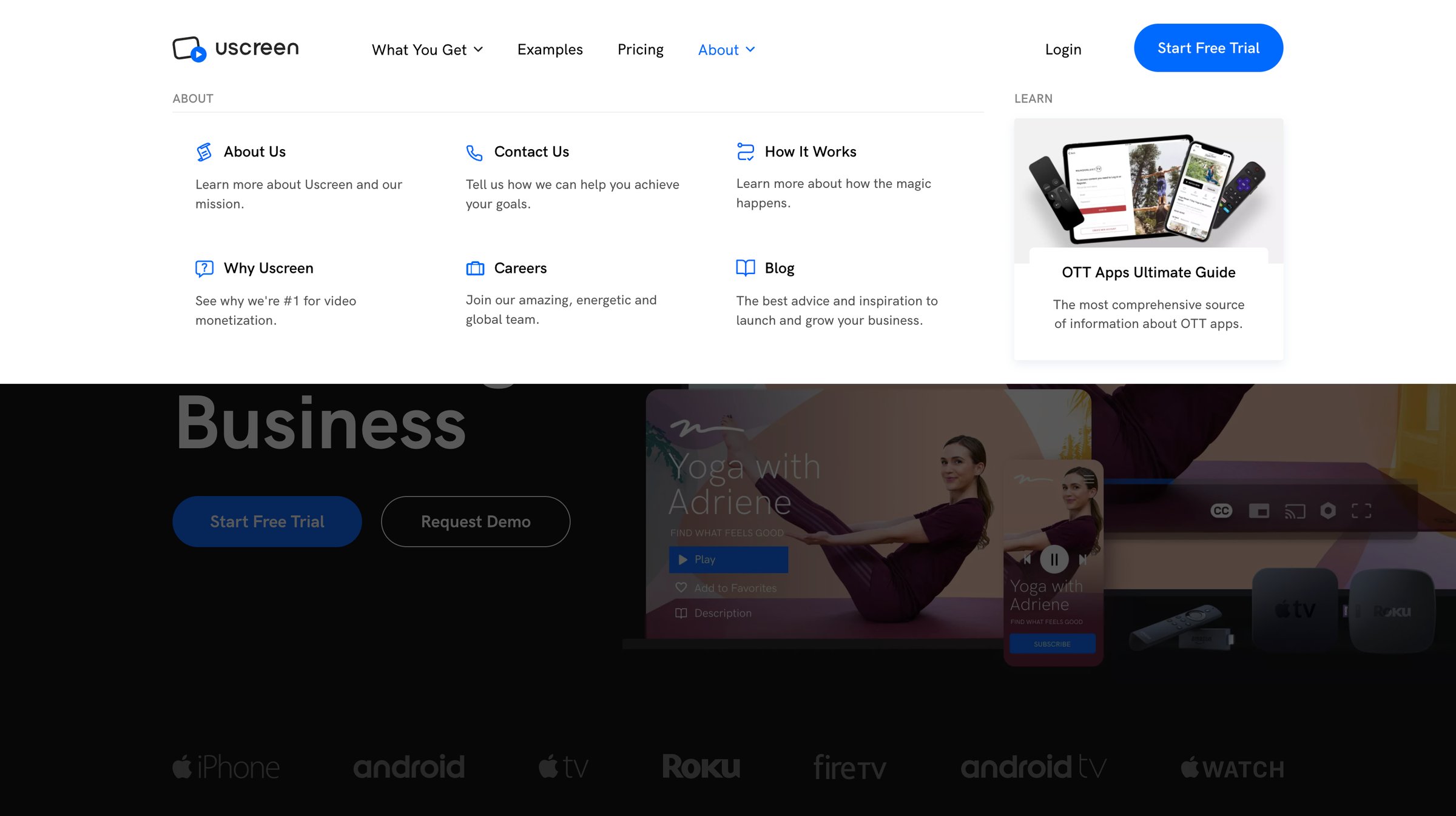 Uscreen - Uscreen - The 1 VOD Platform for Video Monetization screen