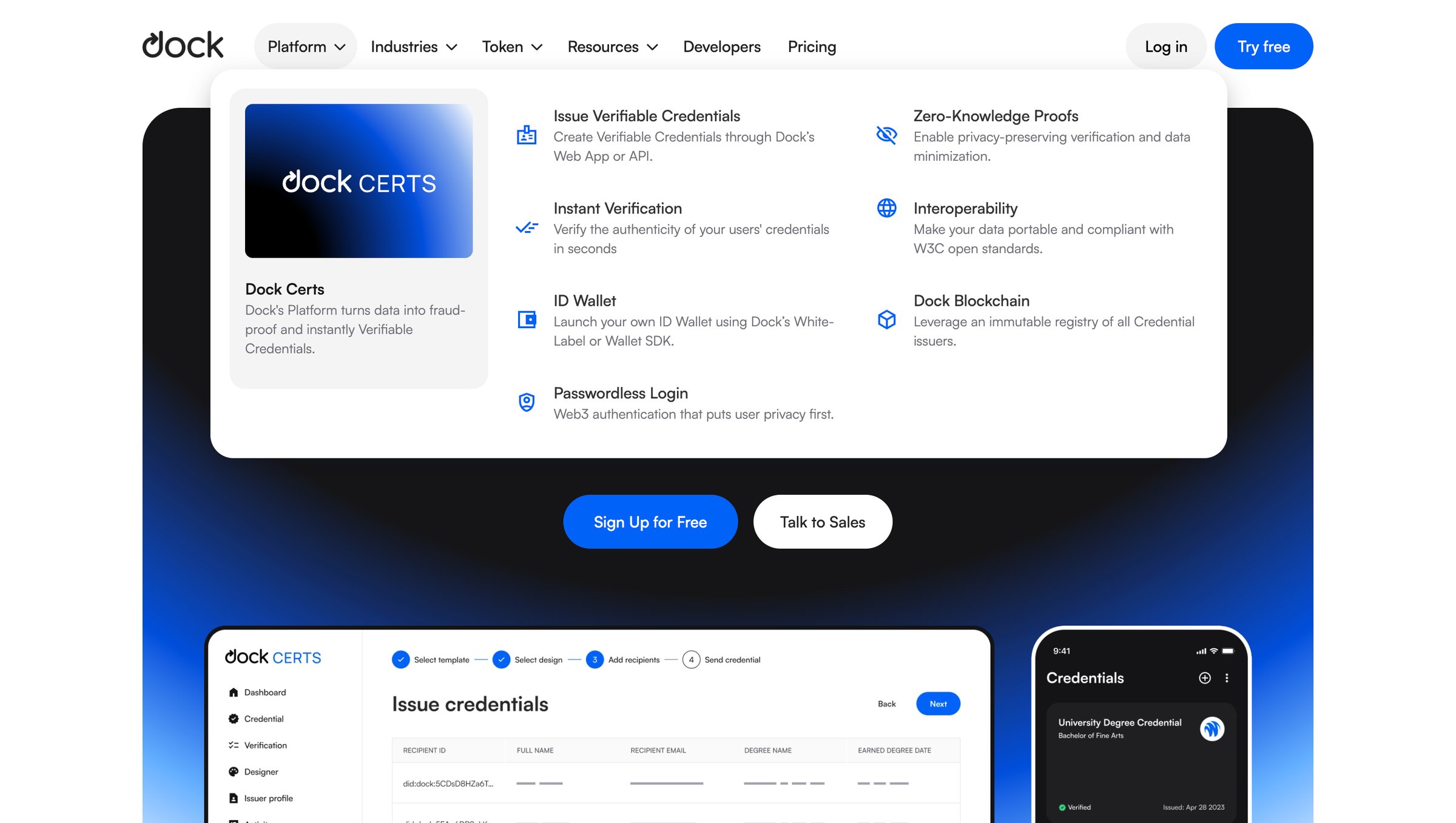 Dock - Dock helps you end data fraud and reduce verification costs screen