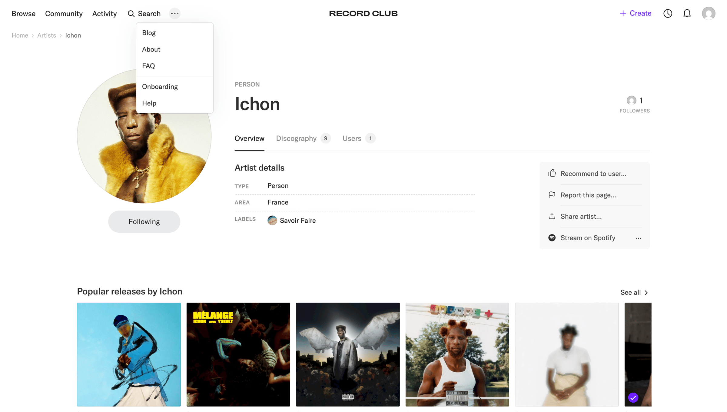 Record club - Ichon – Record Club screen
