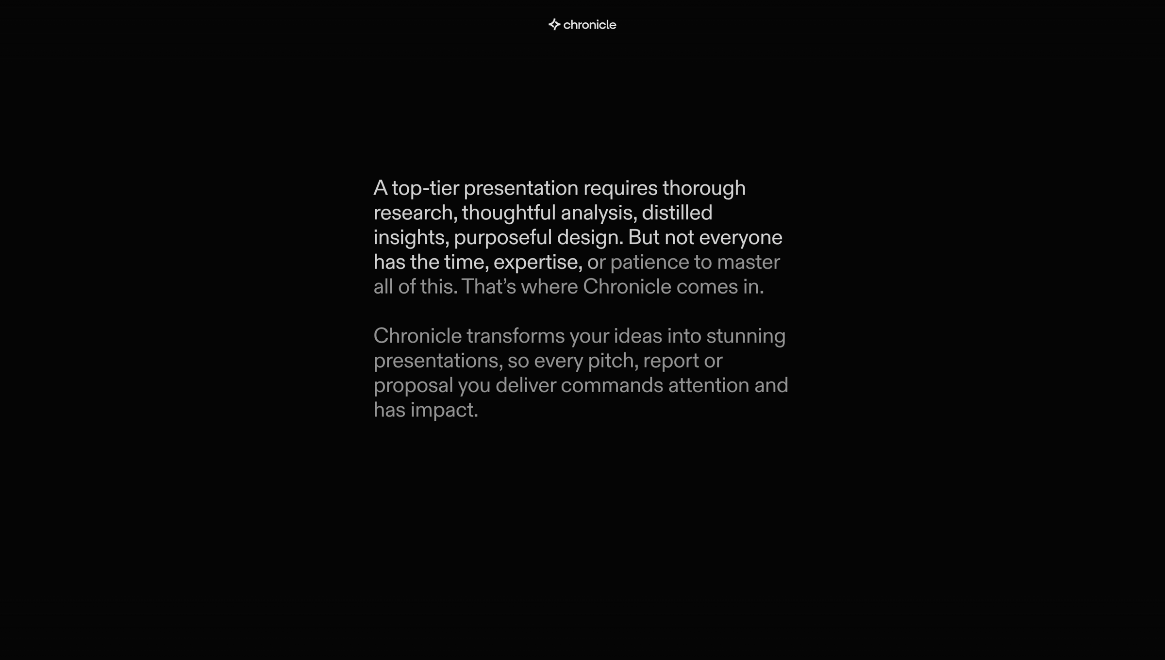 Chronicle screen