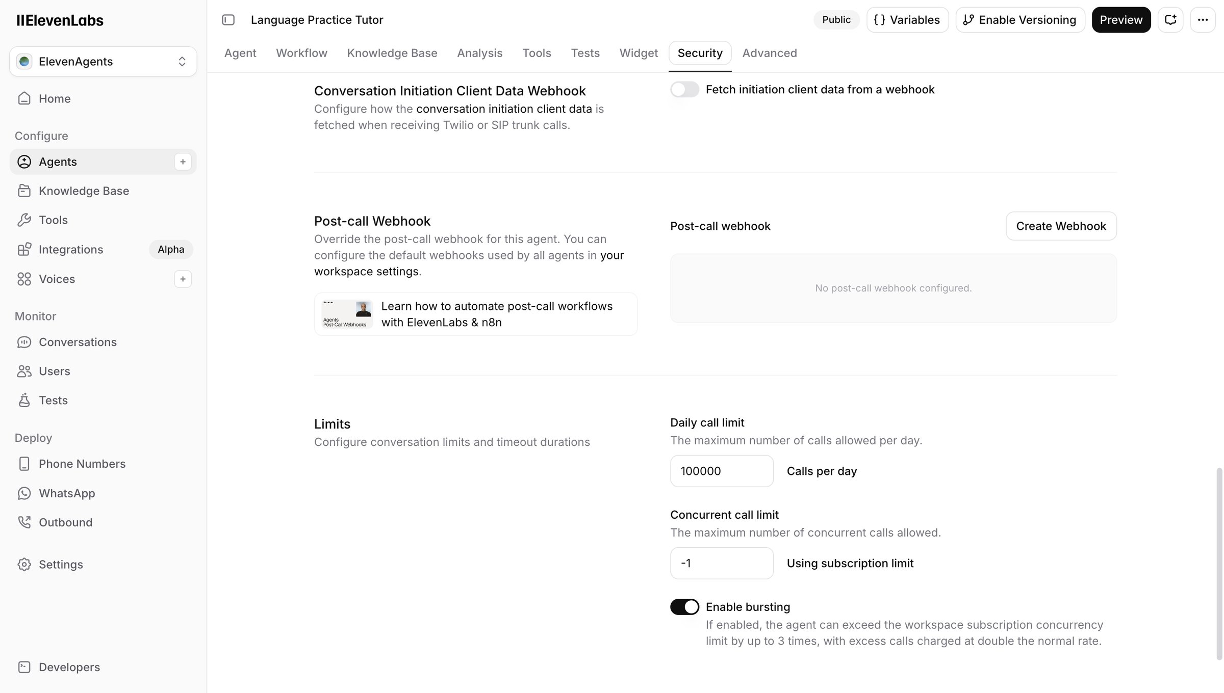 Elevenlabs - ElevenAgents | ElevenLabs screen