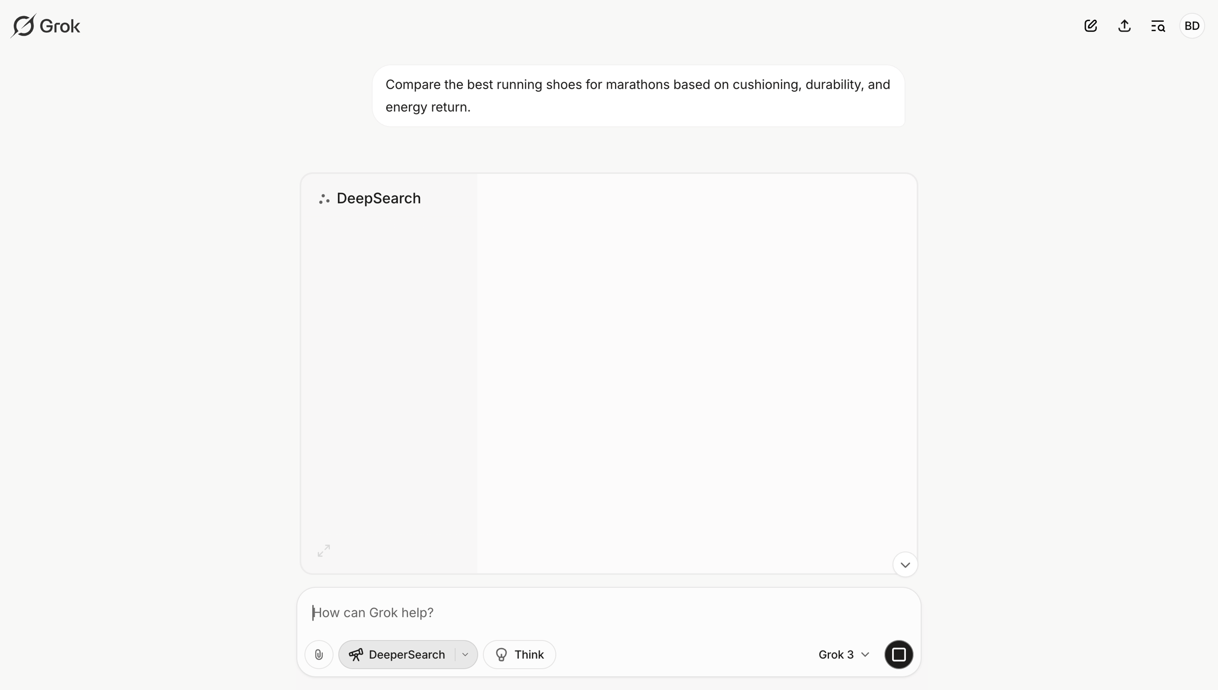 Grok - New conversation - Grok screen