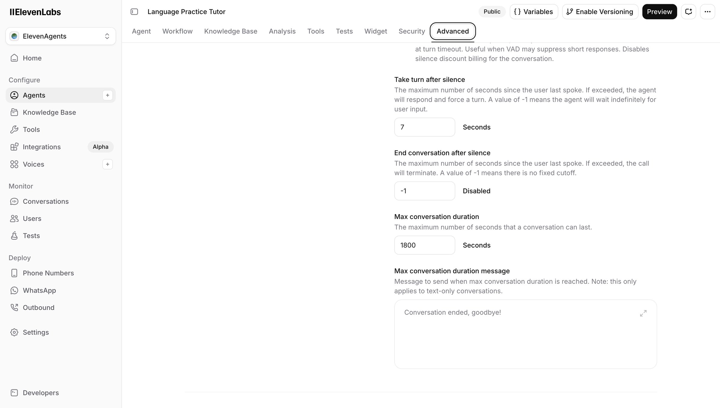 Elevenlabs - ElevenAgents | ElevenLabs screen