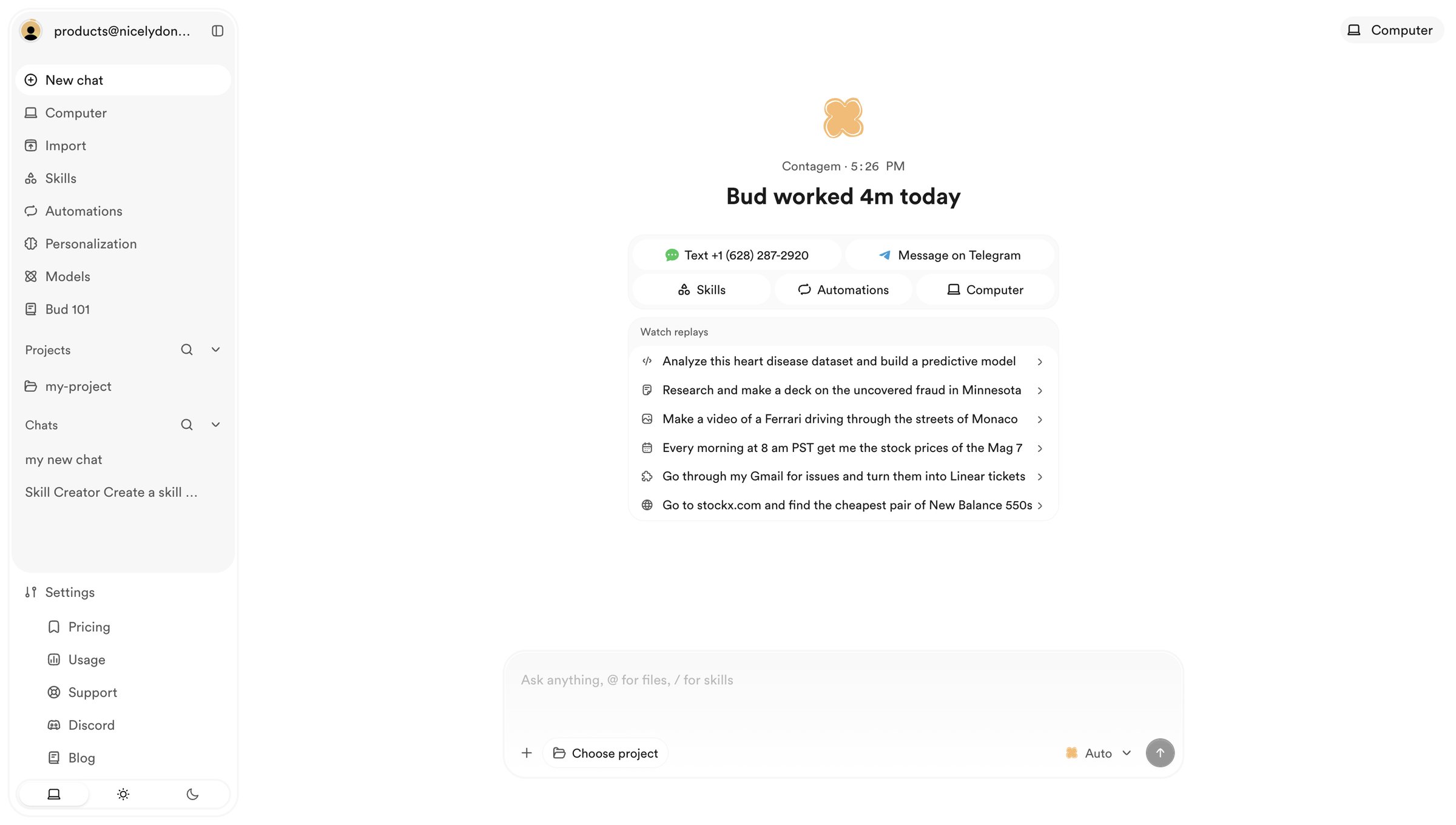 Bud - Bud - Your AI Worker screen