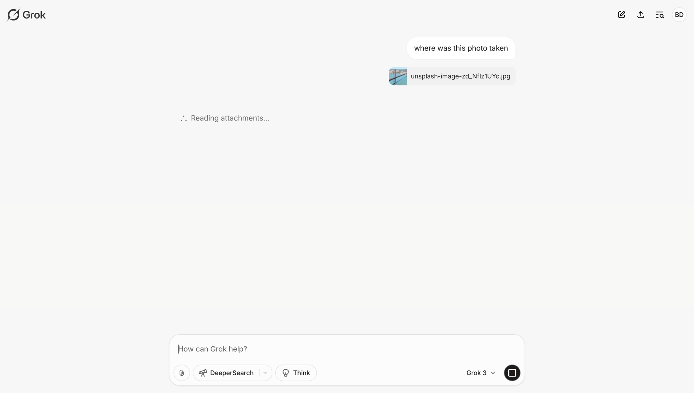 Grok - New conversation - Grok screen