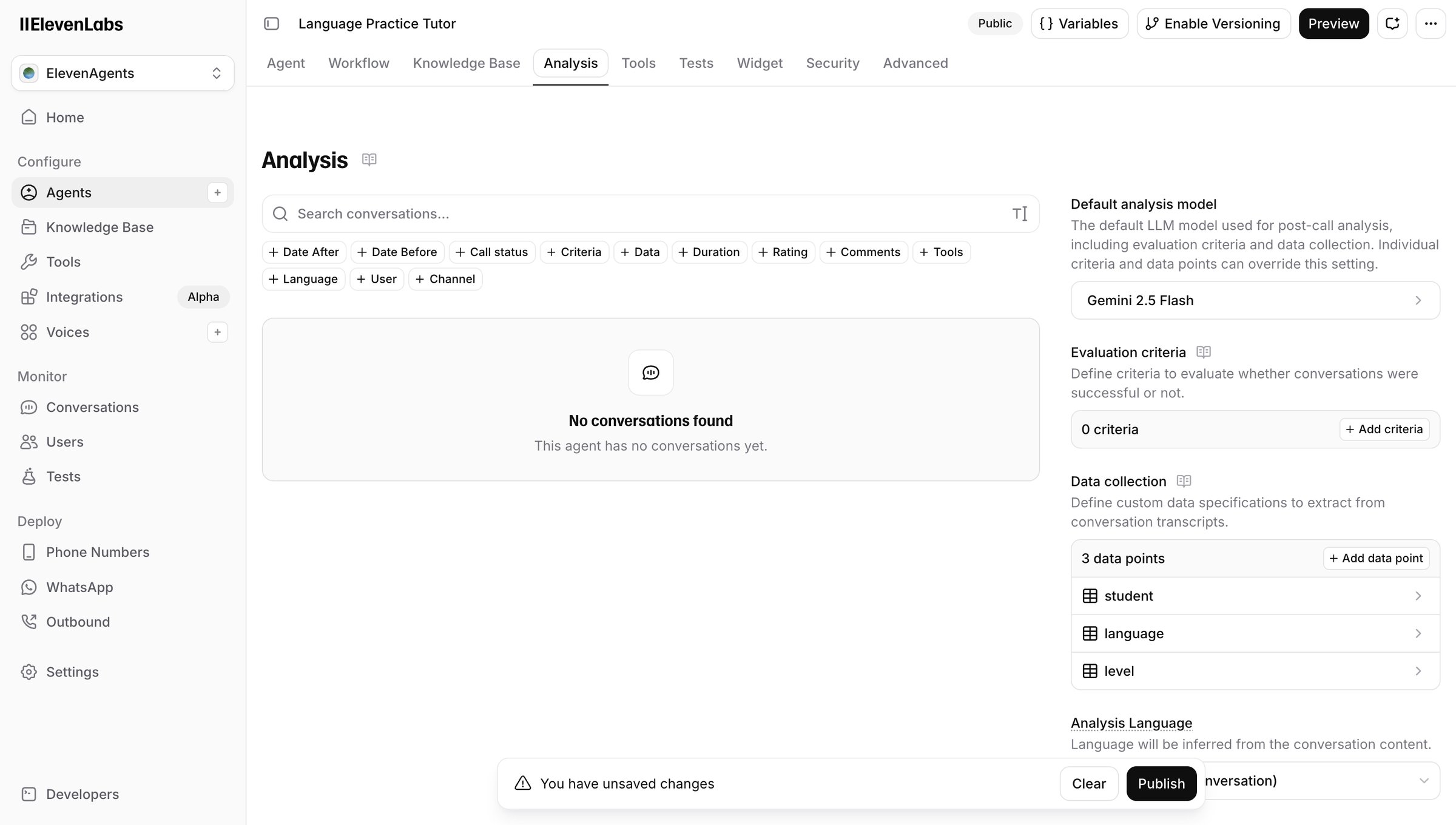 Elevenlabs - ElevenAgents | ElevenLabs screen