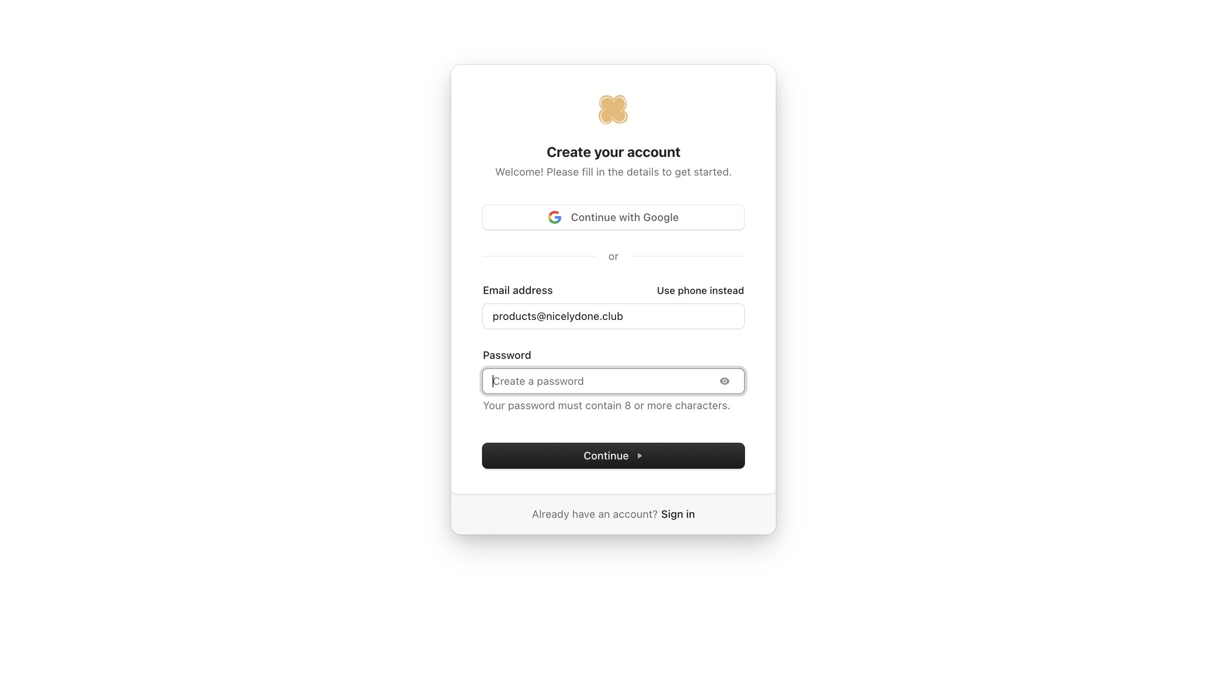 Bud - My account | Bud screen