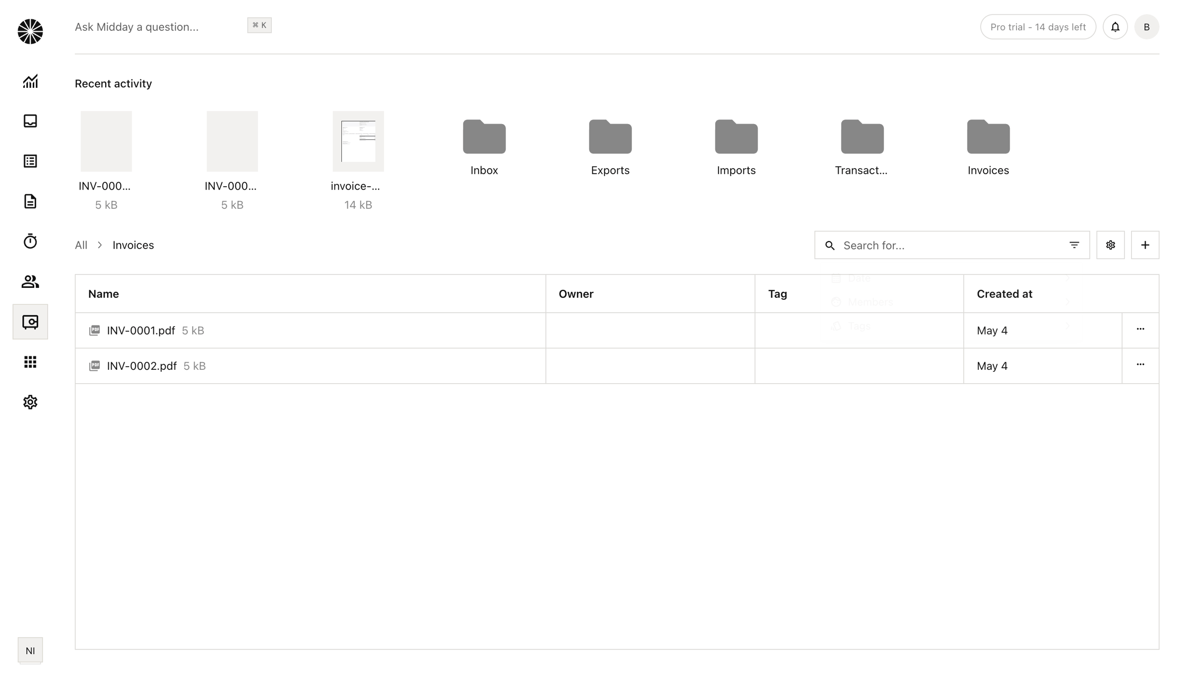 Midday - Vault | Midday screen