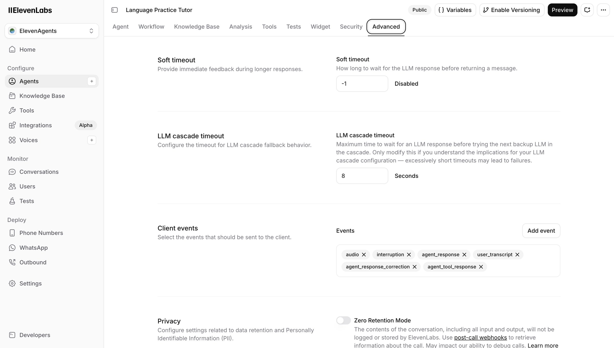 Elevenlabs - ElevenAgents | ElevenLabs screen
