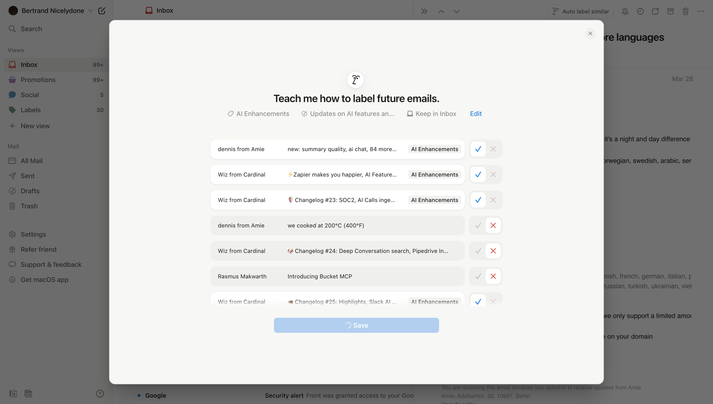 Notion Mail - 99+ • Inbox • nicelydoneproducts@gmail.com • Notion Mail screen