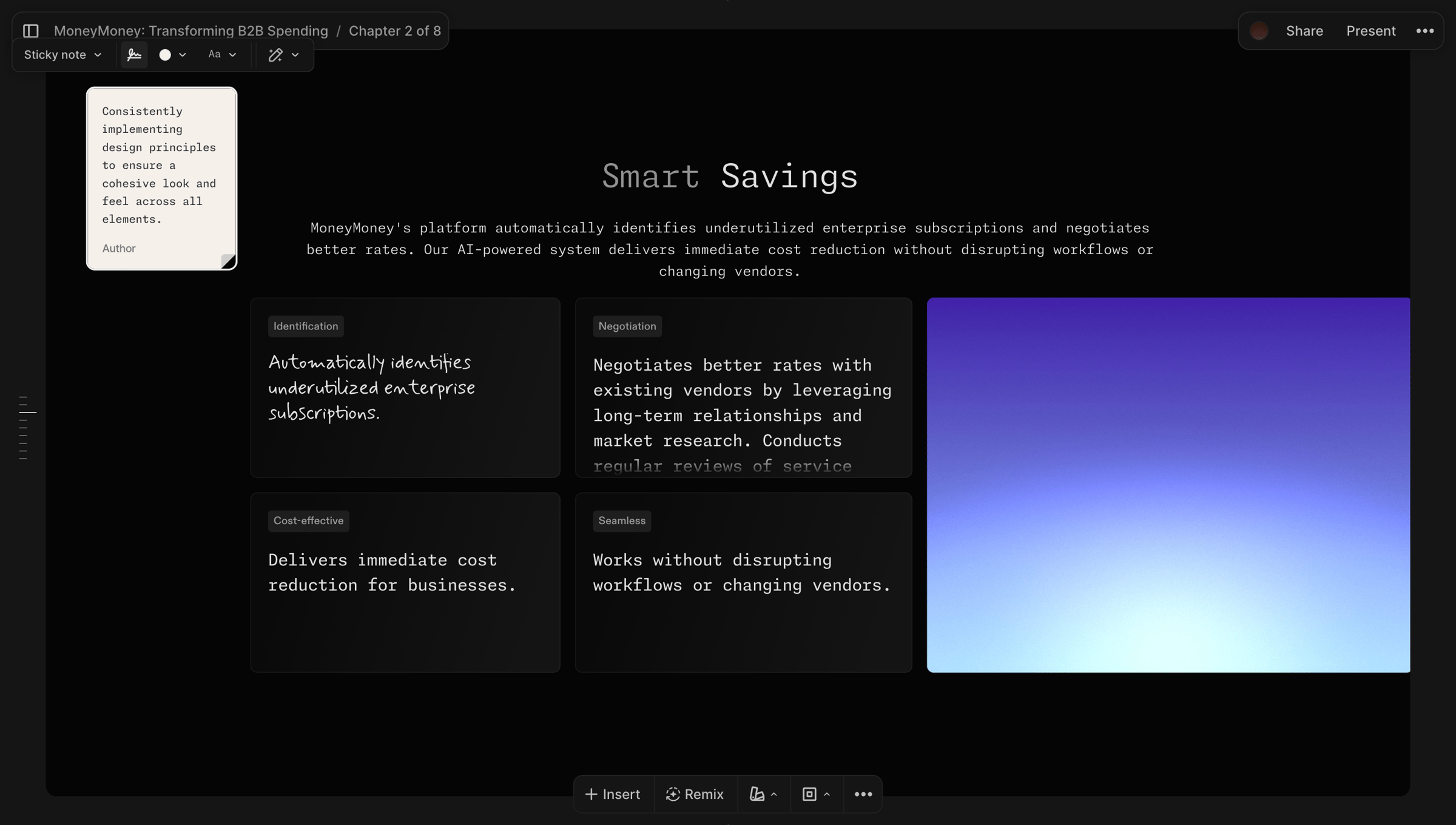 Chronicle - MoneyMoney: Transforming B2B Spending screen