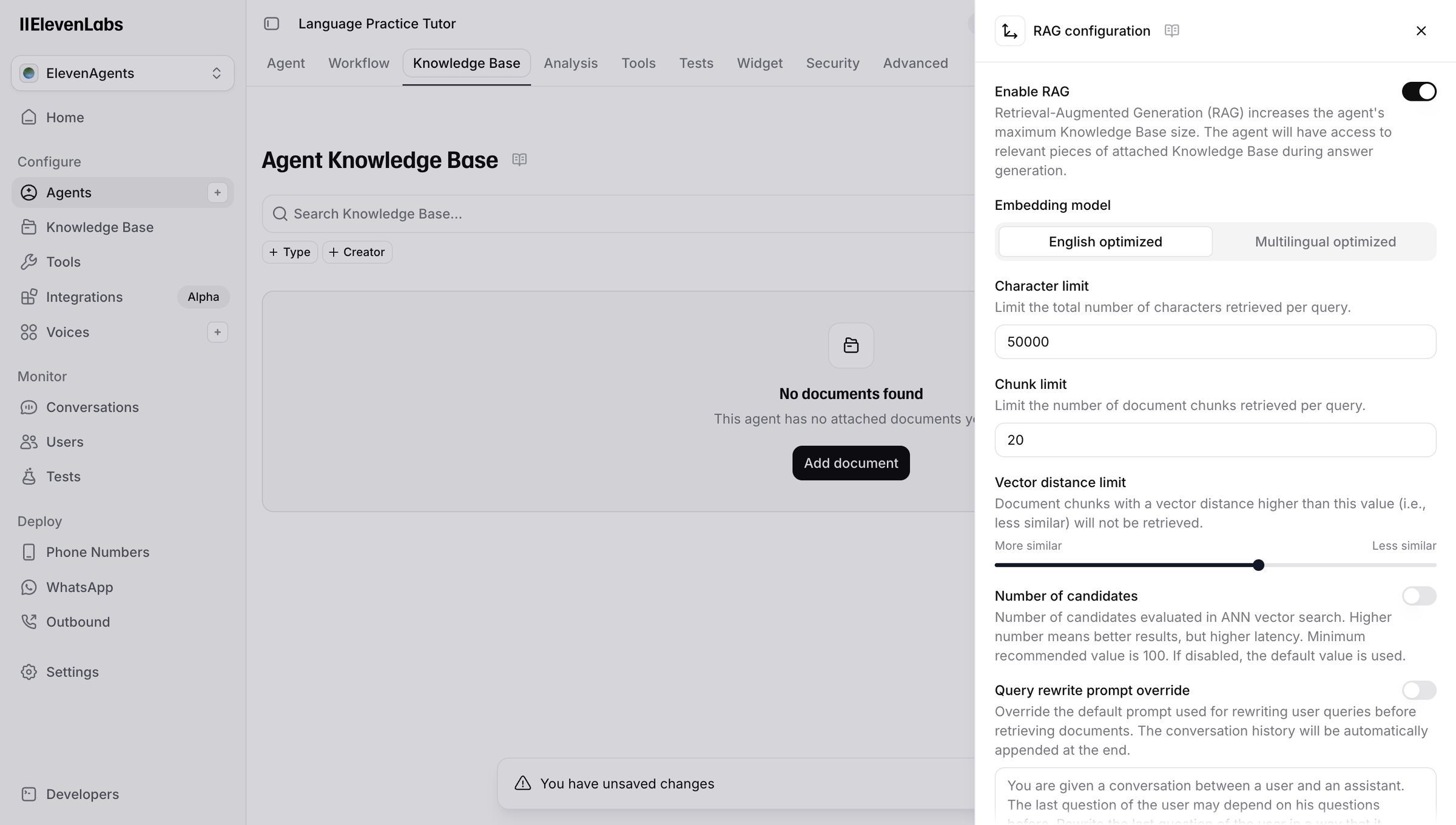 Elevenlabs - ElevenAgents | ElevenLabs screen